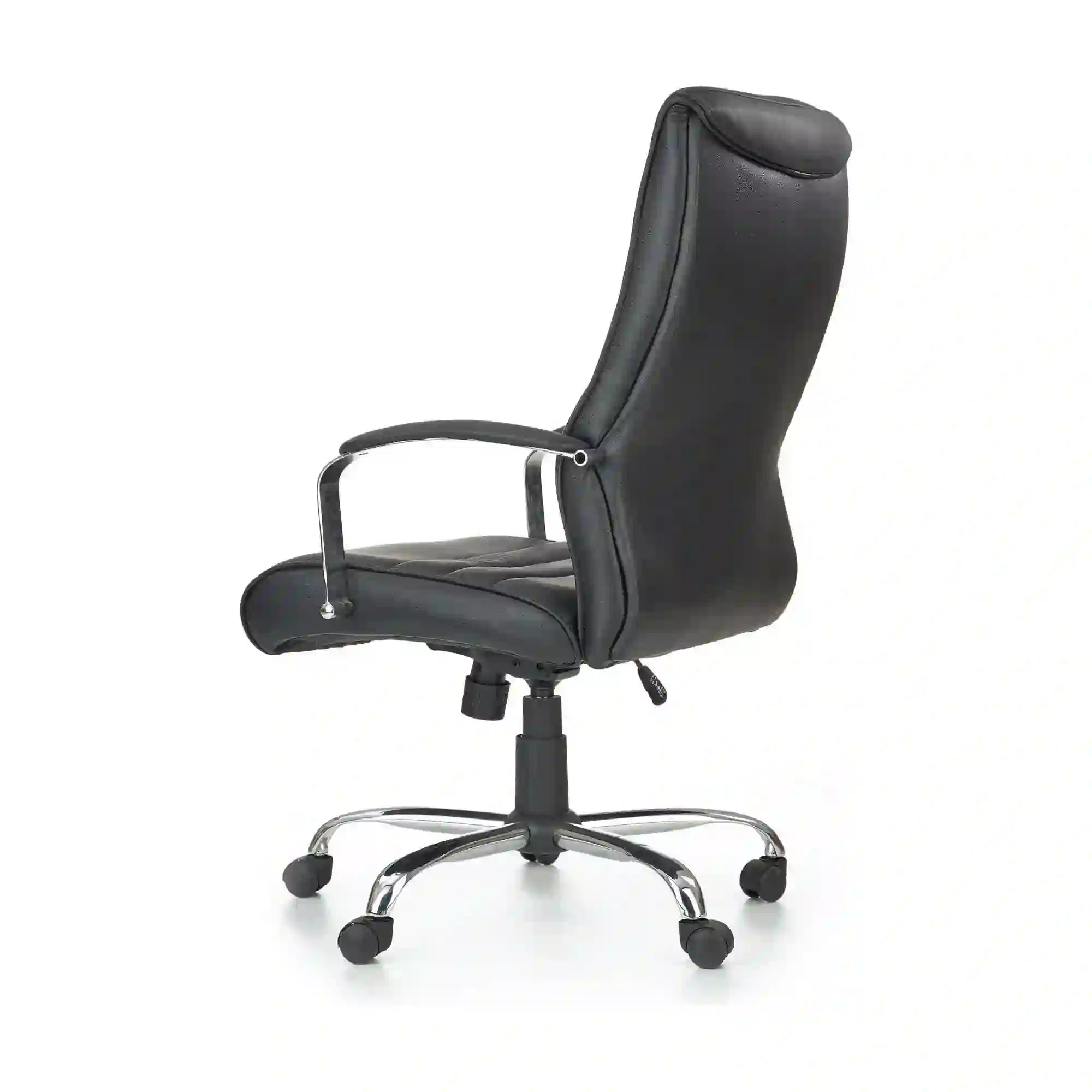 Scaun birou TEKSAS, negru, piele ecologica, 63x75x112/122 cm