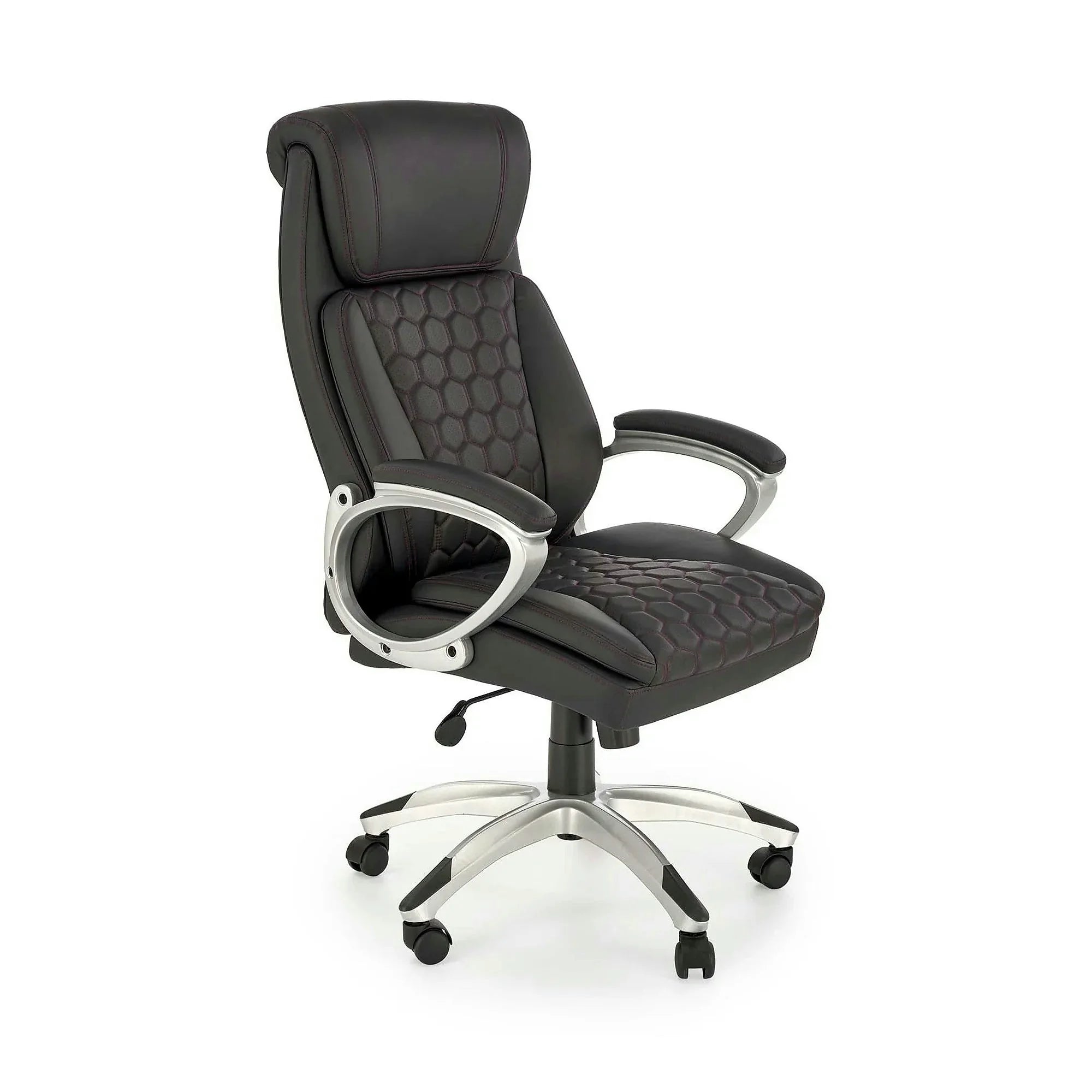 Scaun birou THOMAS, negru, piele ecologica/polipropilena, 62x70x115/122 cm