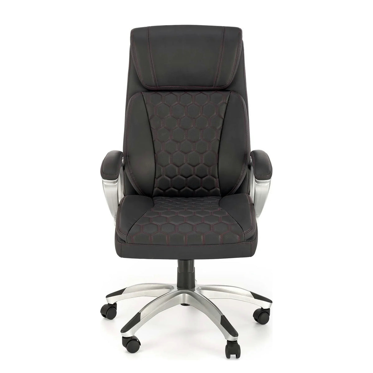 Scaun birou THOMAS, negru, piele ecologica/polipropilena, 62x70x115/122 cm