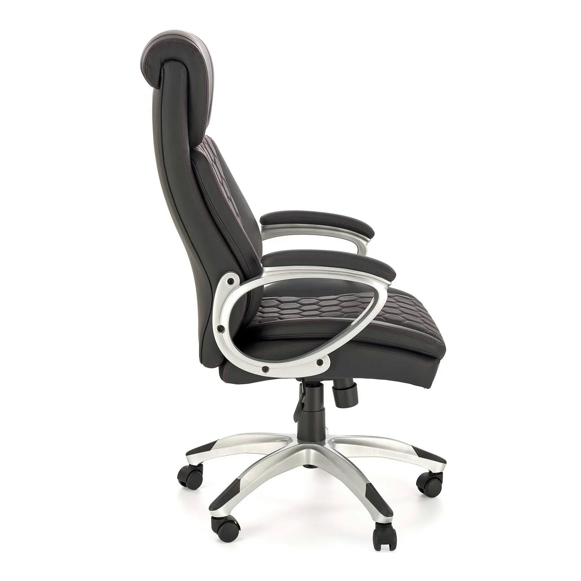 Scaun birou THOMAS, negru, piele ecologica/polipropilena, 62x70x115/122 cm