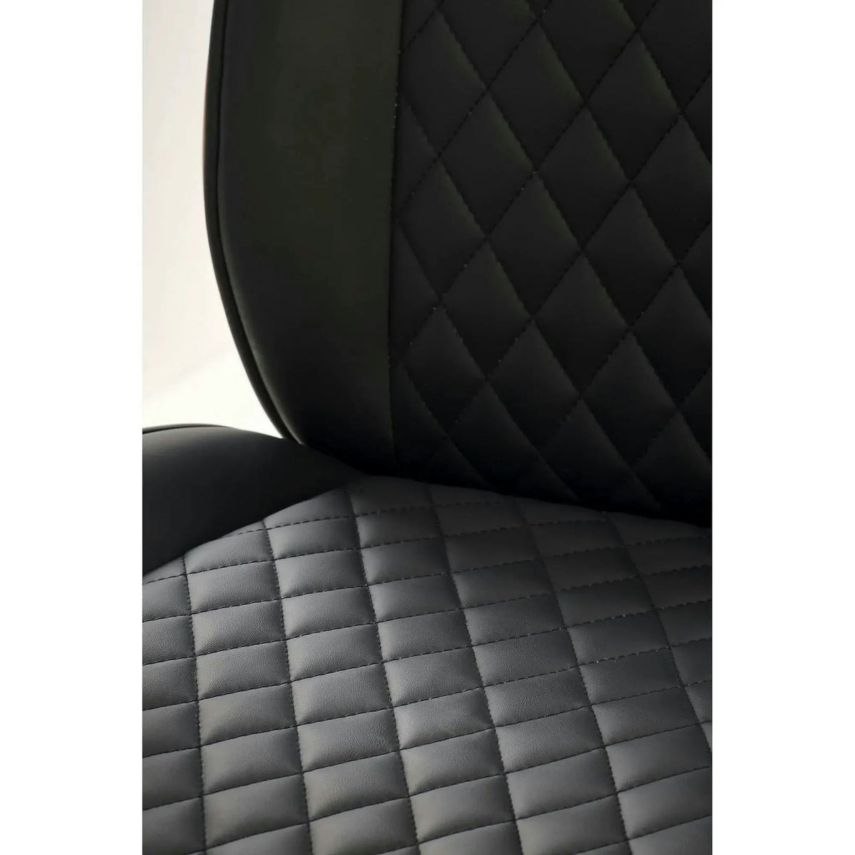 Scaun birou TIMBER, nuc/negru, piele ecologica/placaj indoit, 72x68x114/122 cm