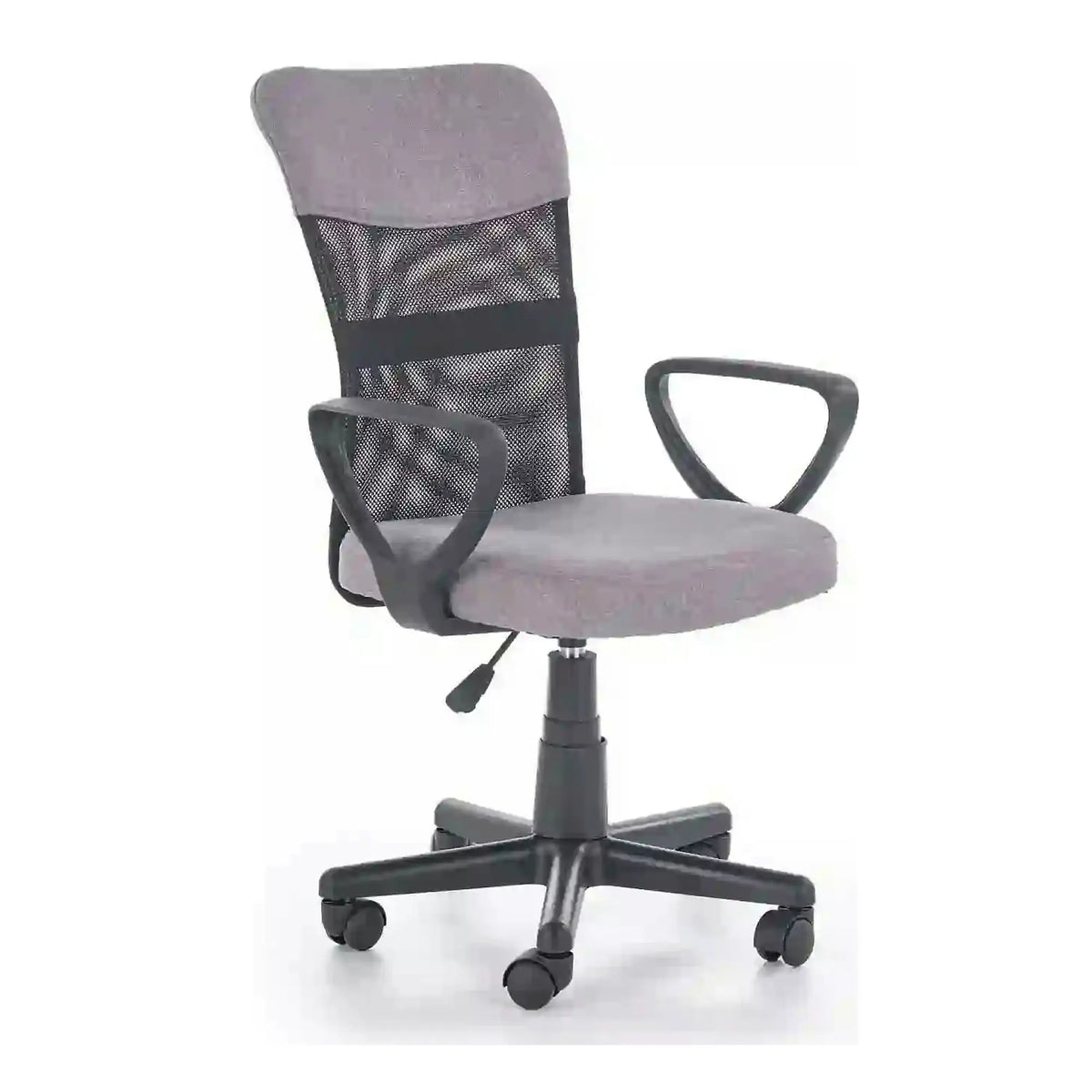 Scaun birou TIMMY, gri/negru, stofa clasica/plasa, 52x59x81/91 cm