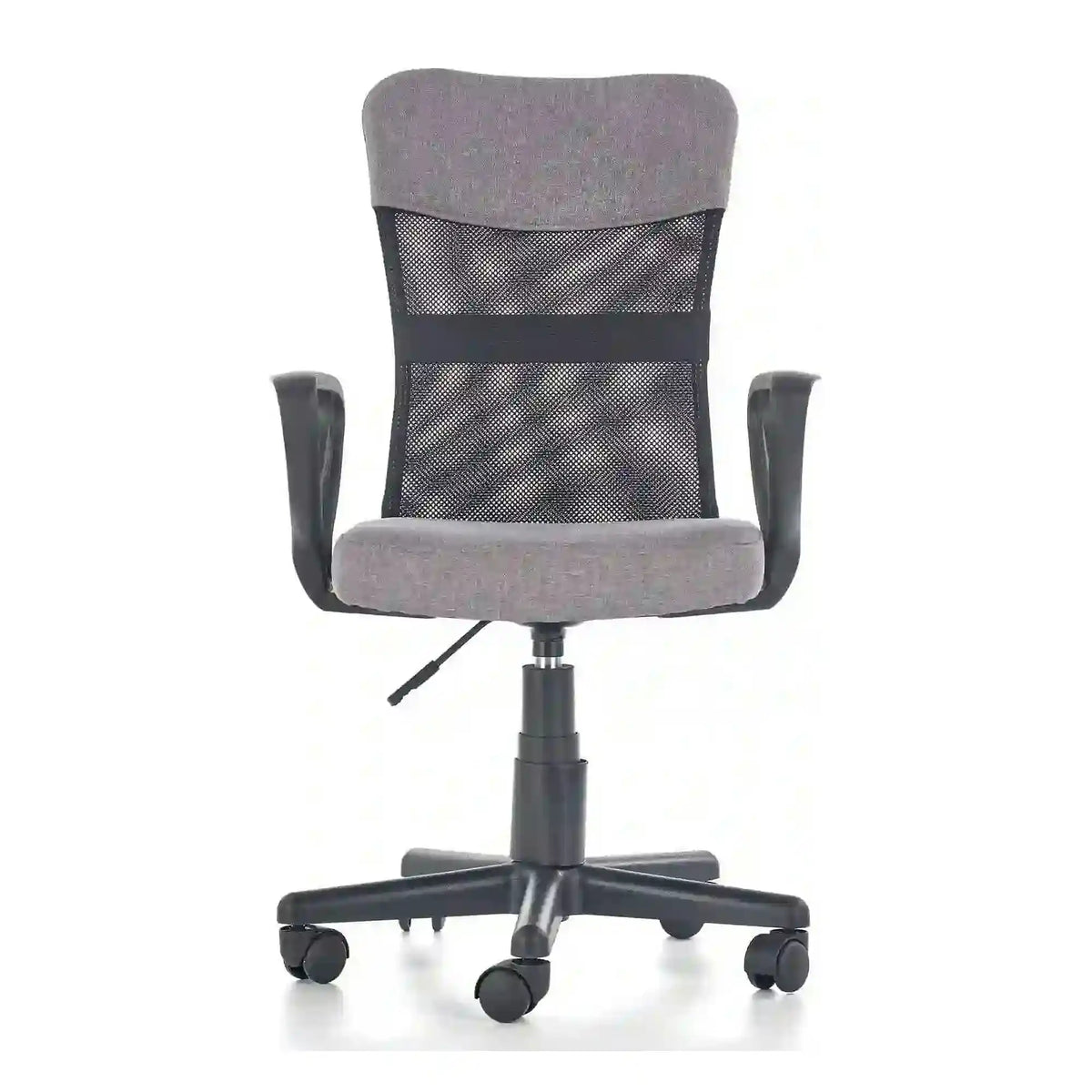 Scaun birou TIMMY, gri/negru, stofa clasica/plasa, 52x59x81/91 cm