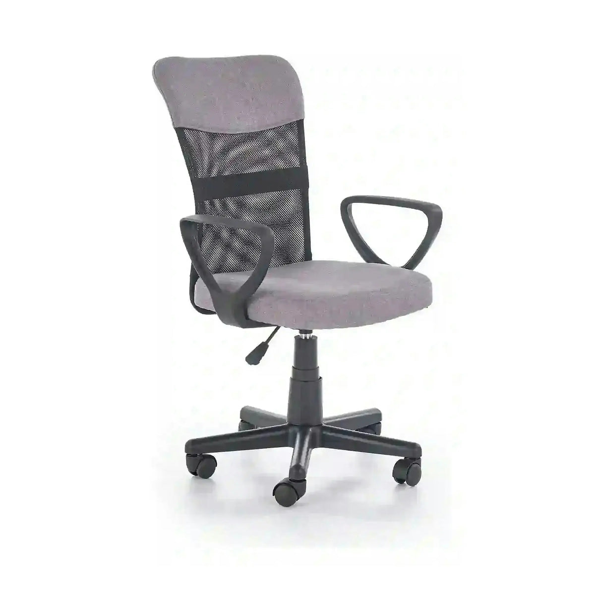 Scaun birou TIMMY, gri/negru, stofa clasica/plasa, 52x59x81/91 cm
