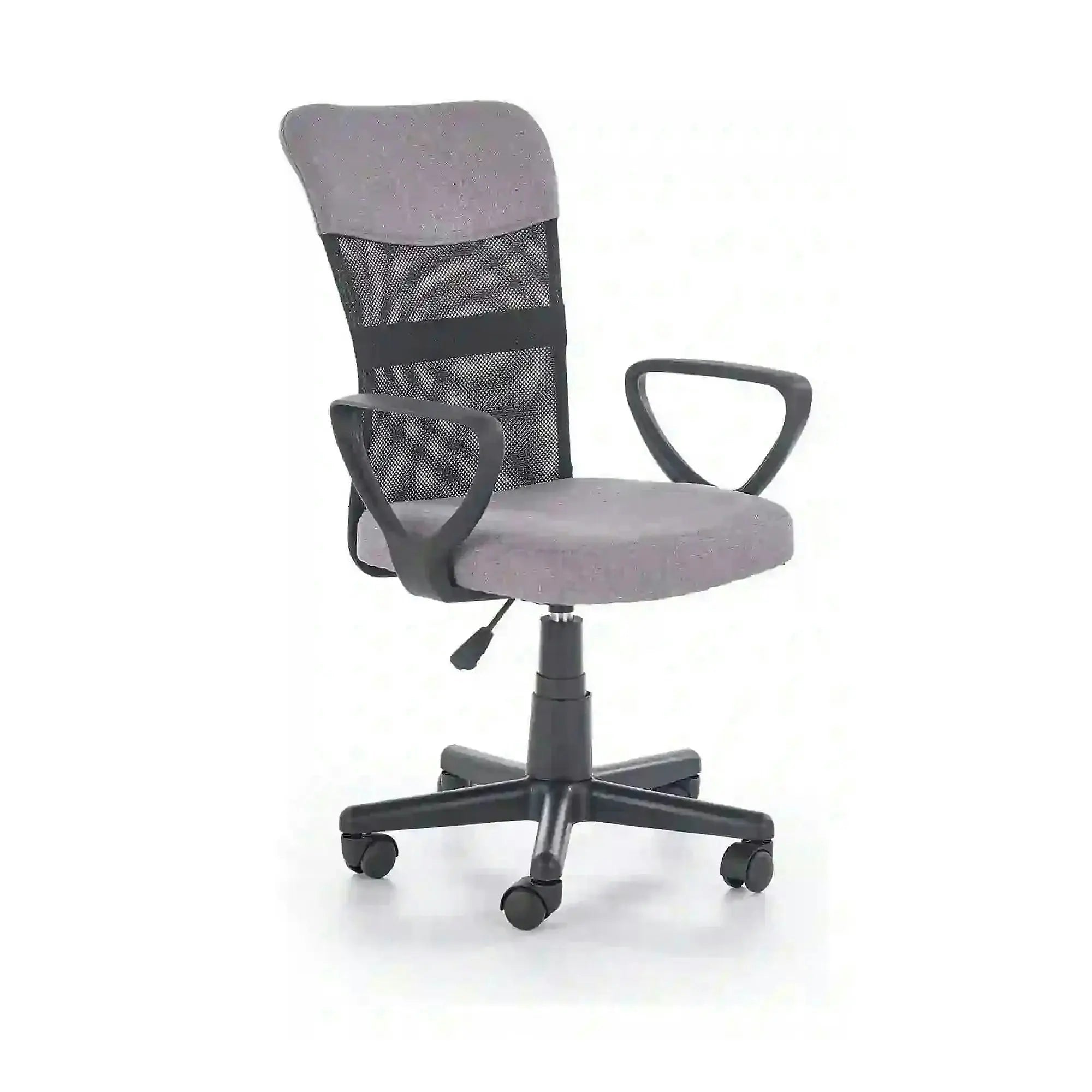 Scaun birou TIMMY, gri/negru, stofa clasica/plasa, 52x59x81/91 cm