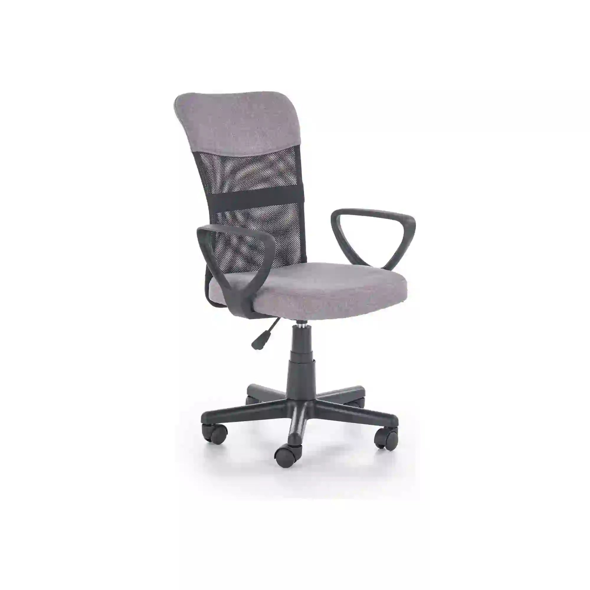 Scaun birou TIMMY, gri/negru, stofa clasica/plasa, 52x59x81/91 cm