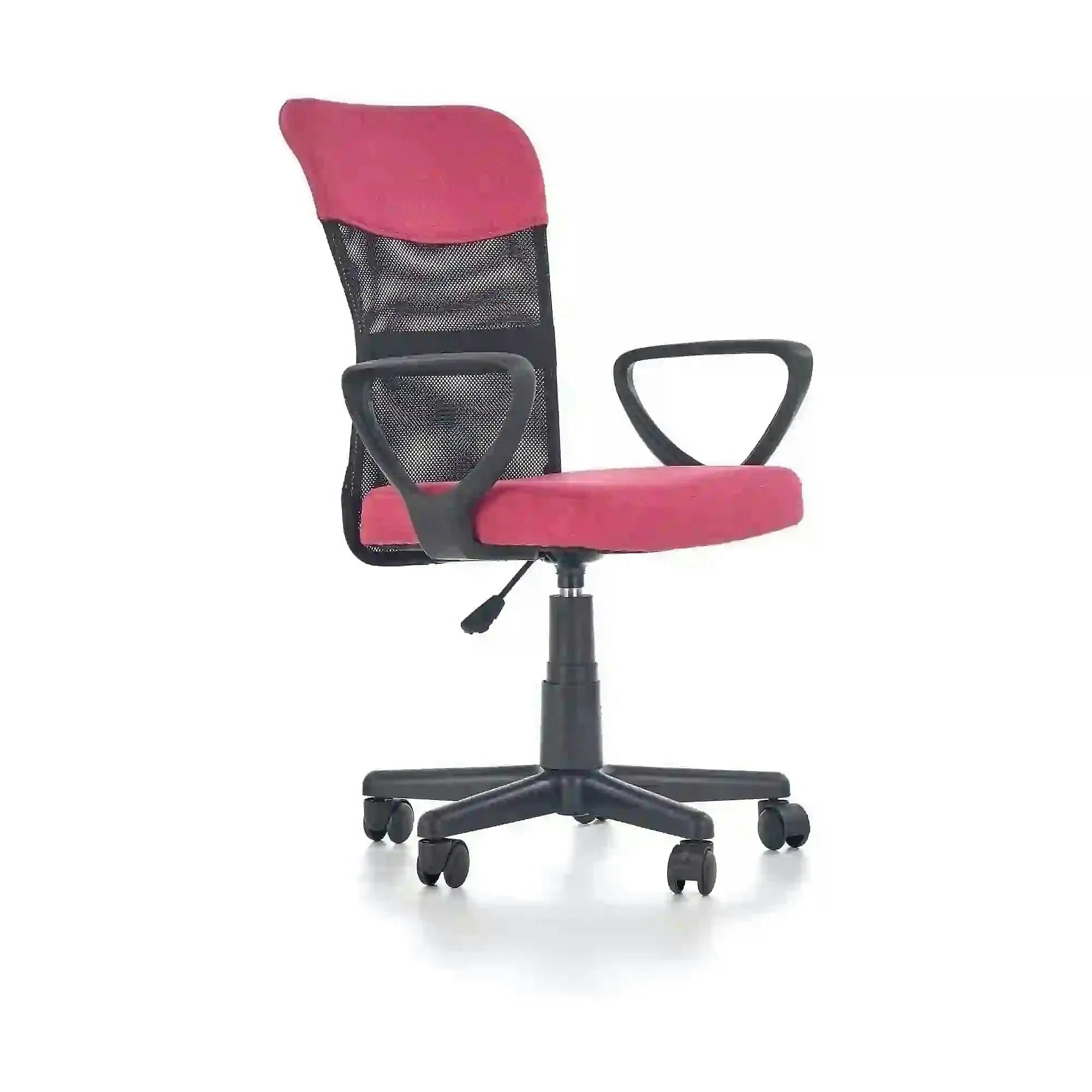 Scaun birou TIMMY, roz, stofa clasica/plasa, 52x59x81/91 cm