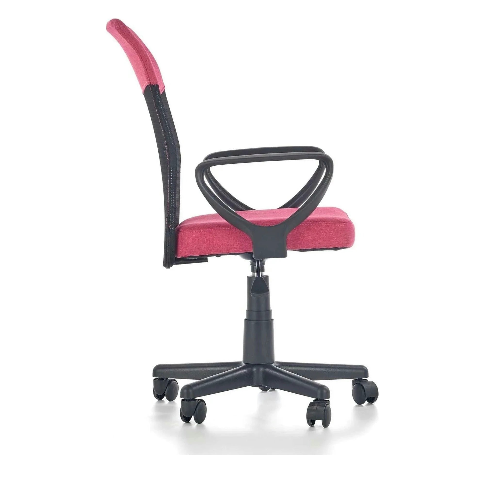 Scaun birou TIMMY, roz, stofa clasica/plasa, 52x59x81/91 cm