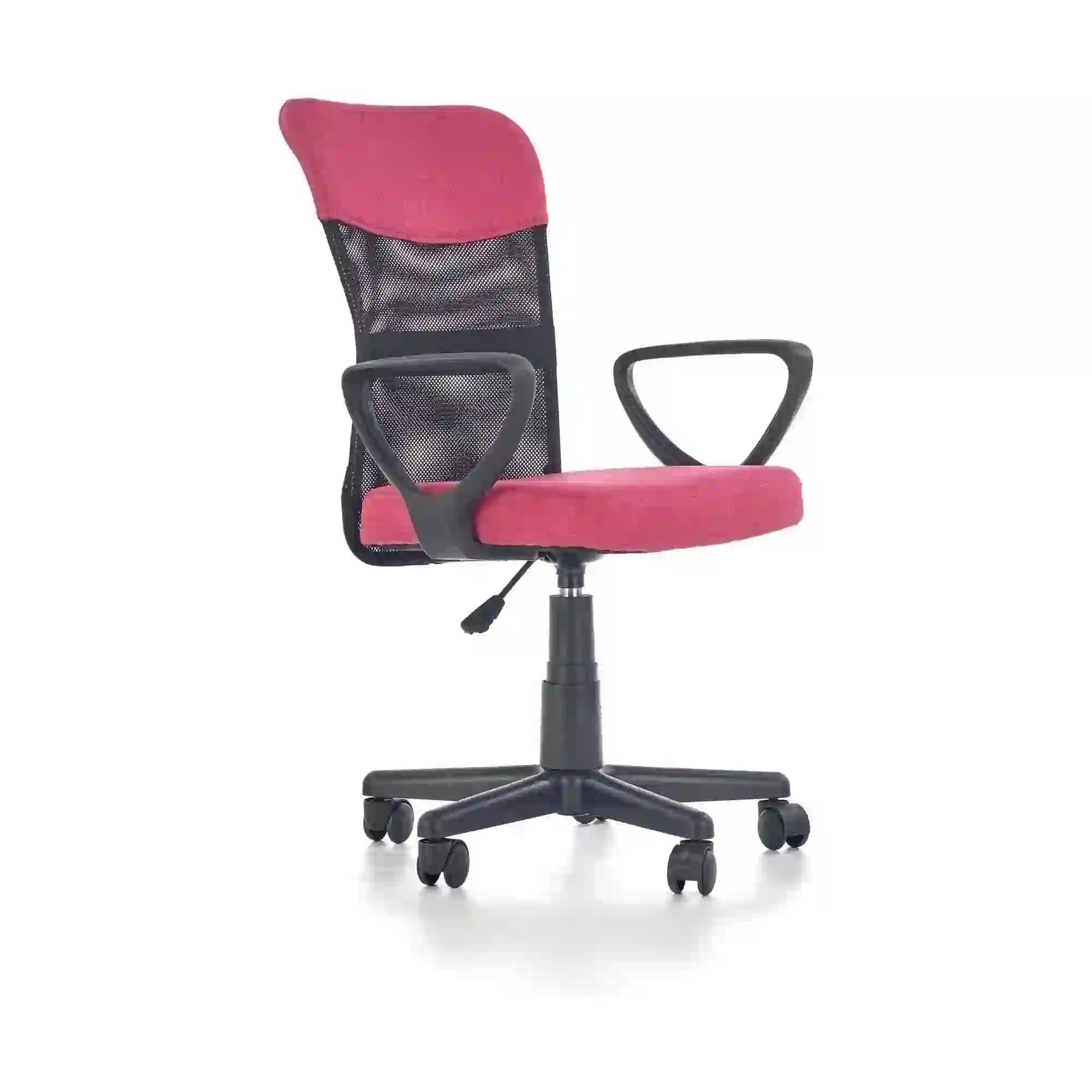 Scaun birou TIMMY, roz, stofa clasica/plasa, 52x59x81/91 cm