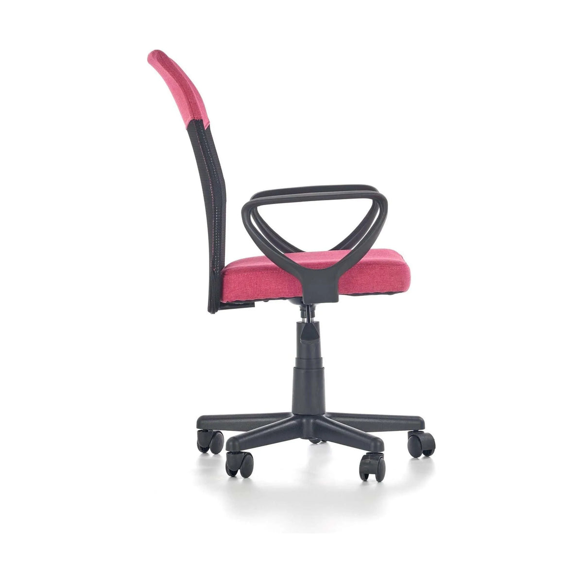 Scaun birou TIMMY, roz, stofa clasica/plasa, 52x59x81/91 cm