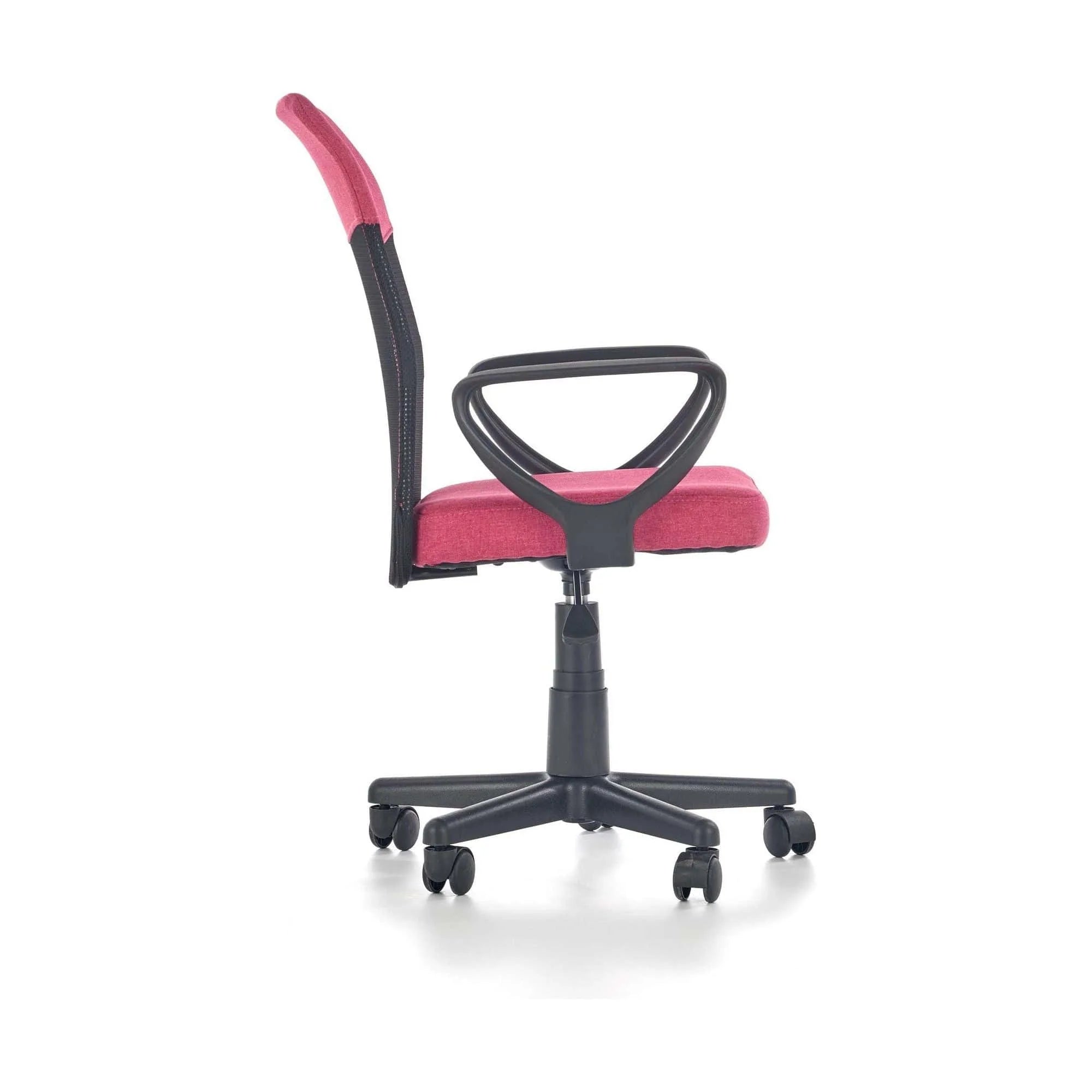 Scaun birou TIMMY, roz, stofa clasica/plasa, 52x59x81/91 cm