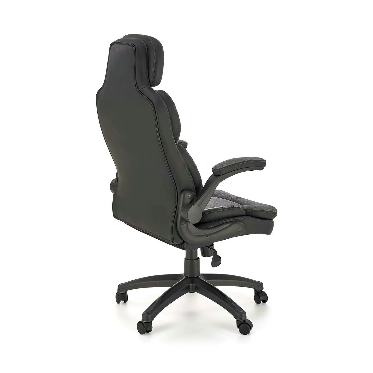 Scaun birou VALERIO, negru/gri, piele ecologica/panza, 67x69x120/128 cm