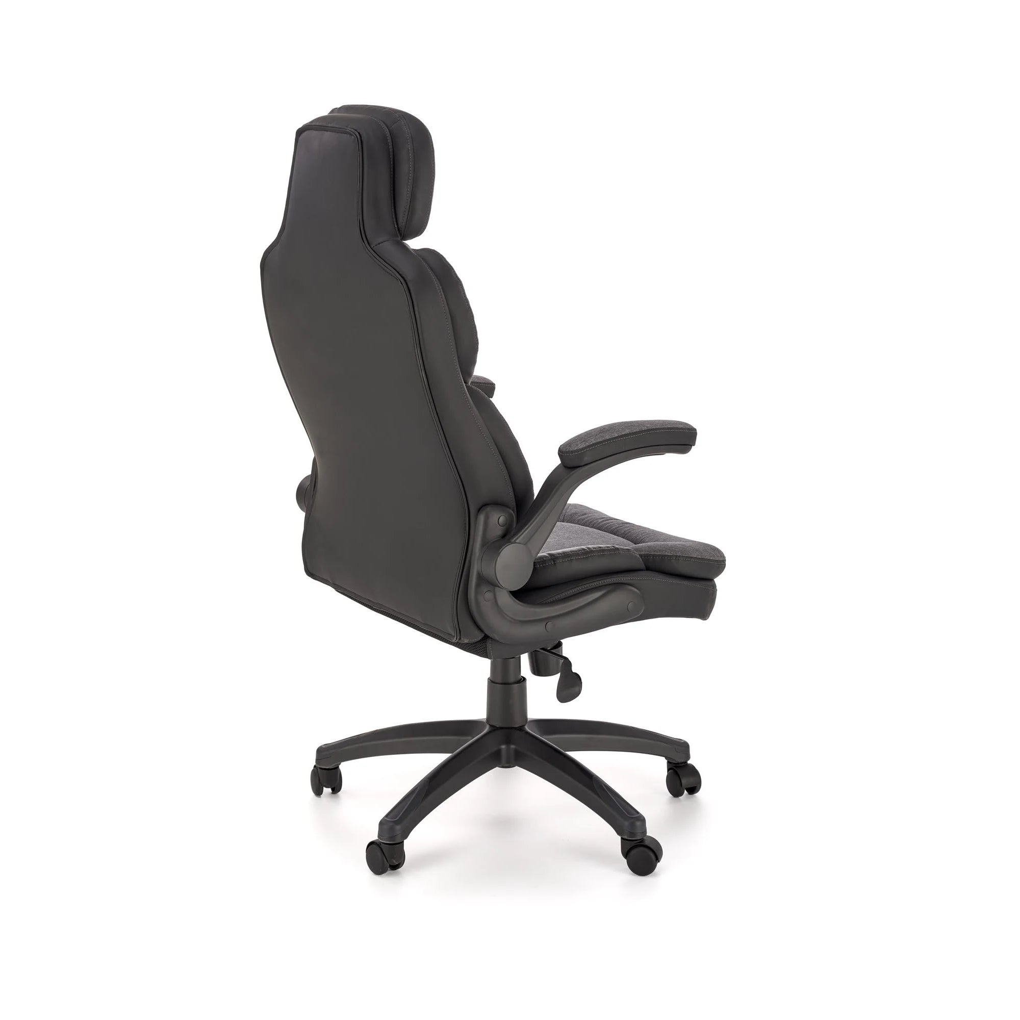 Scaun birou VALERIO, negru/gri, piele ecologica/panza, 67x69x120/128 cm