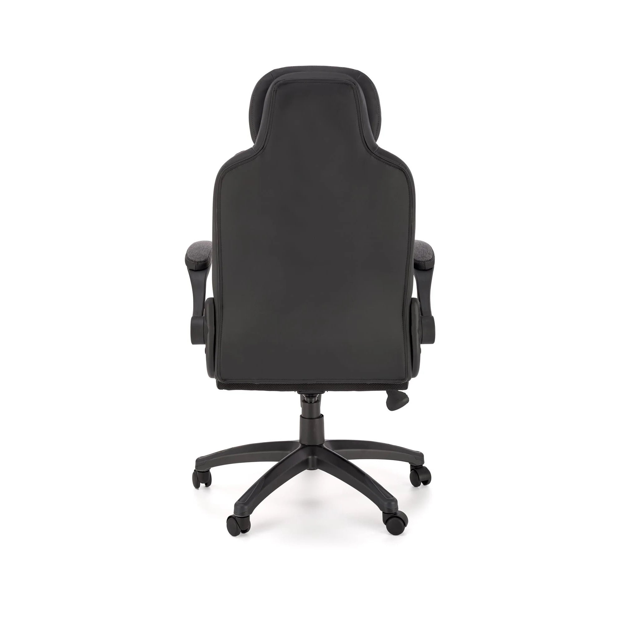 Scaun birou VALERIO, negru/gri, piele ecologica/panza, 67x69x120/128 cm