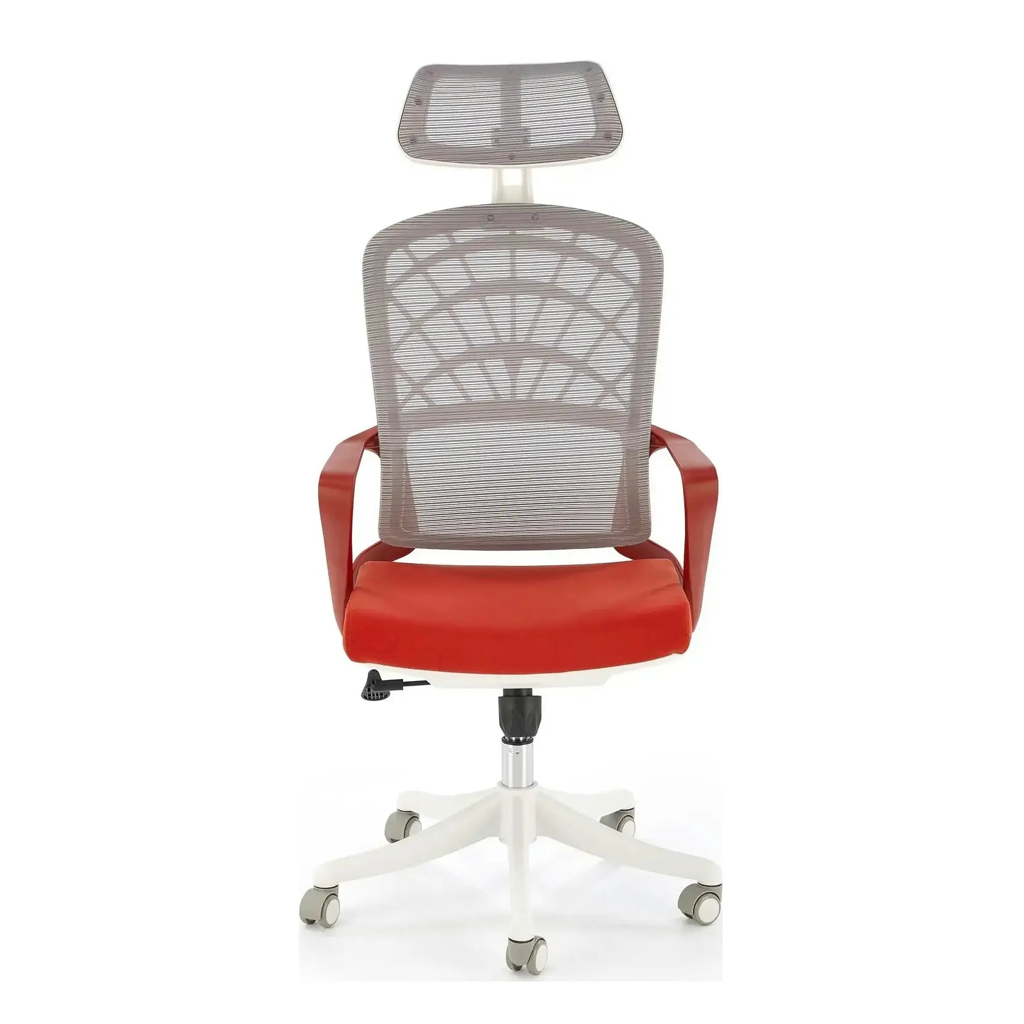 Scaun birou VESUVIO 2, caramiziu/alb, stofa/panza/polipropilena, 59x59x115/121 cm