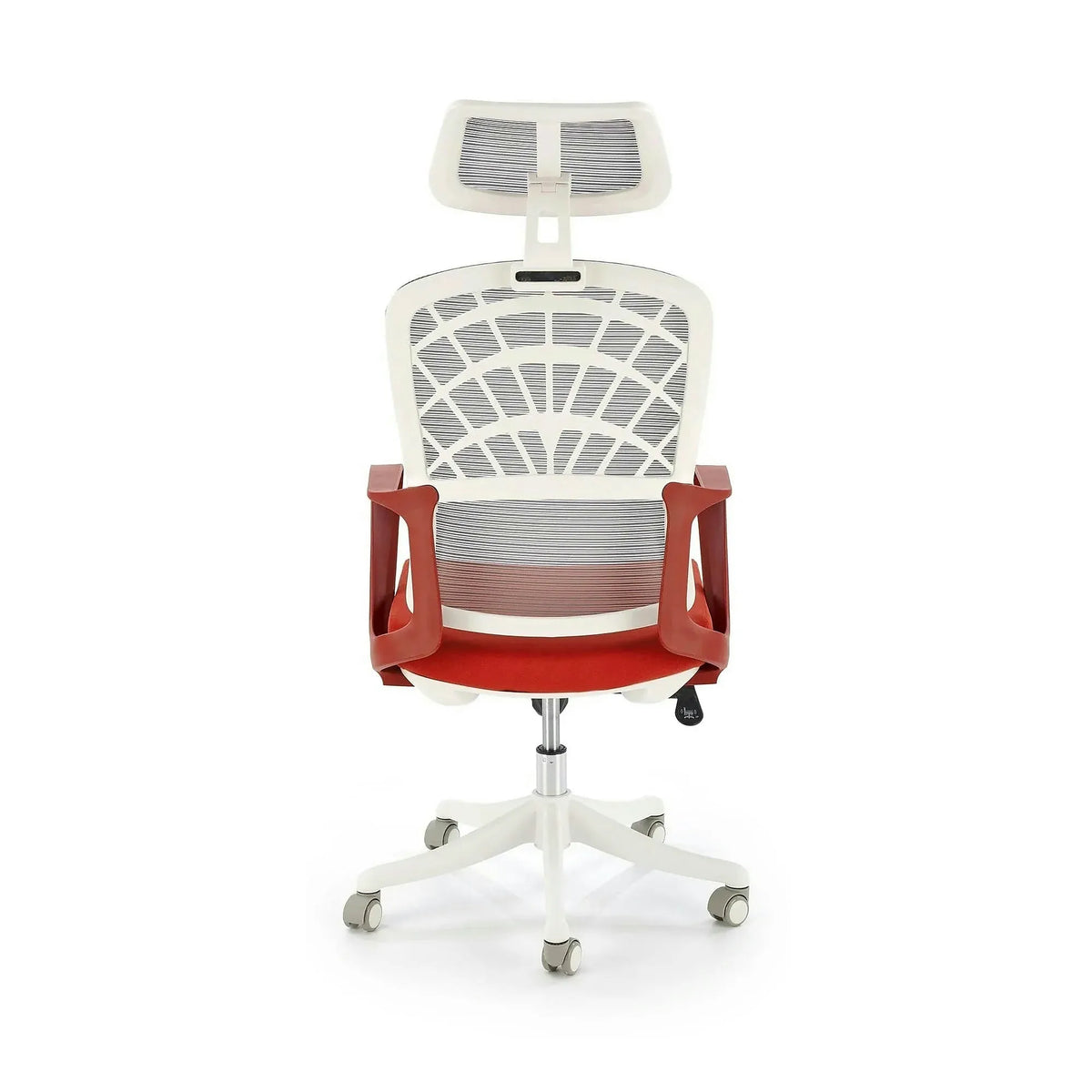 Scaun birou VESUVIO 2, caramiziu/alb, stofa/panza/polipropilena, 59x59x115/121 cm