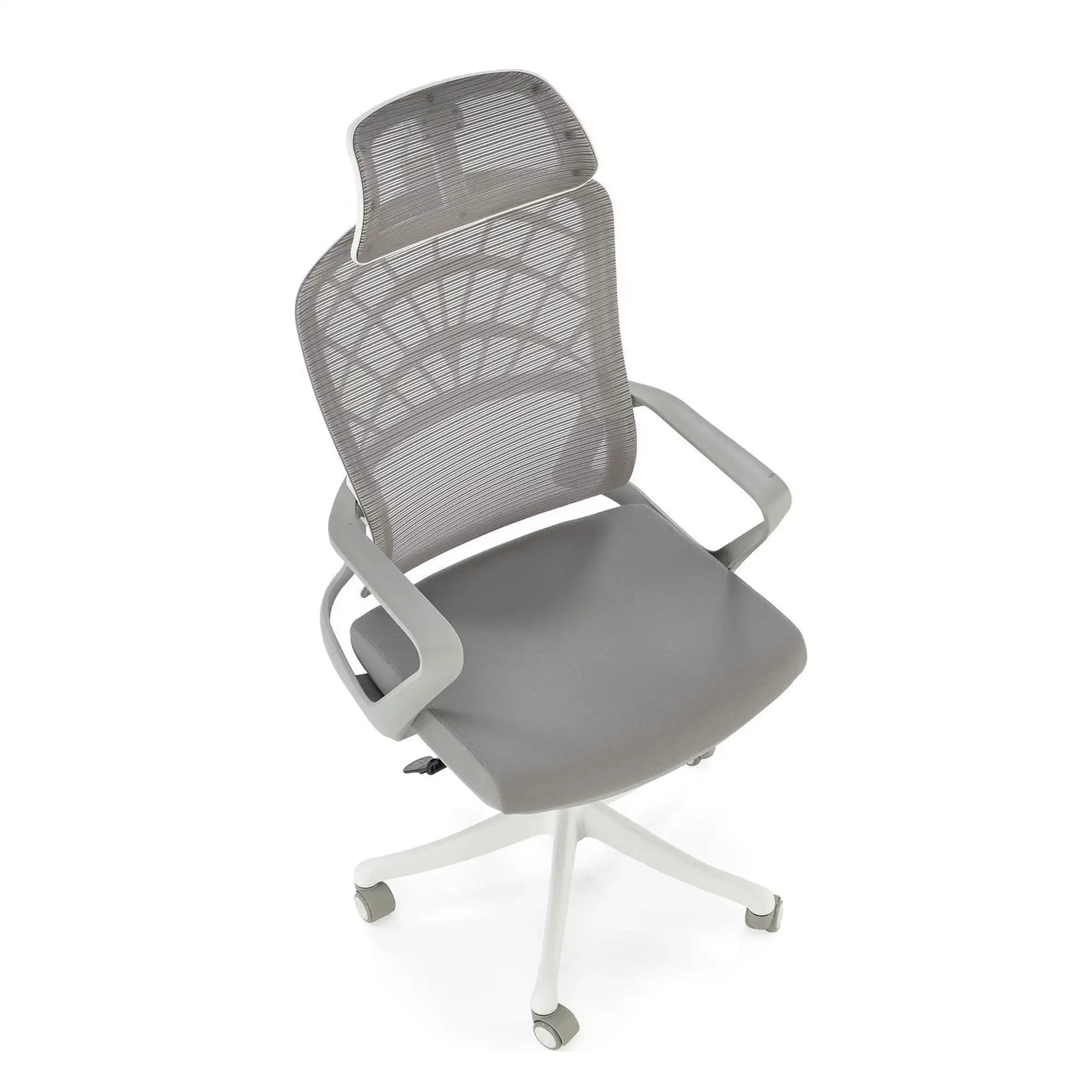 Scaun birou VESUVIO 2, gri/alb, stofa/panza/polipropilena, 59x59x115/120 cm