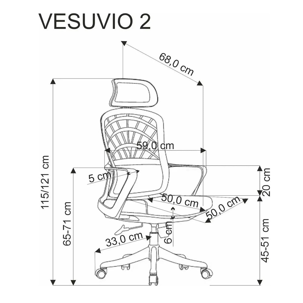 Scaun birou VESUVIO 2, turcoaz/alb, stofa/panza/polipropilena, 59x59x115/121 cm