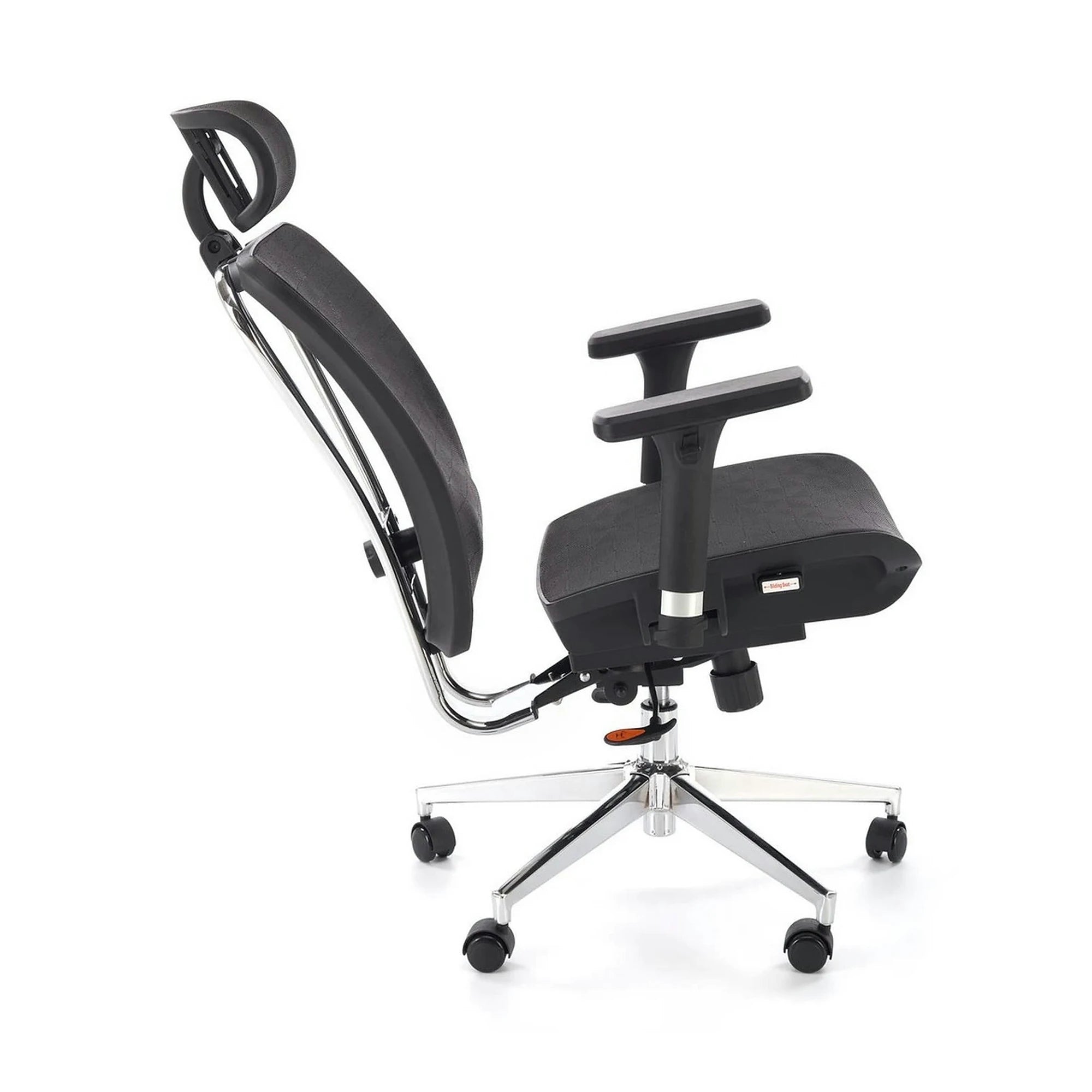Scaun birou VIXEN, negru/crom, stofa clasica/metal, 68x65x117/125 cm