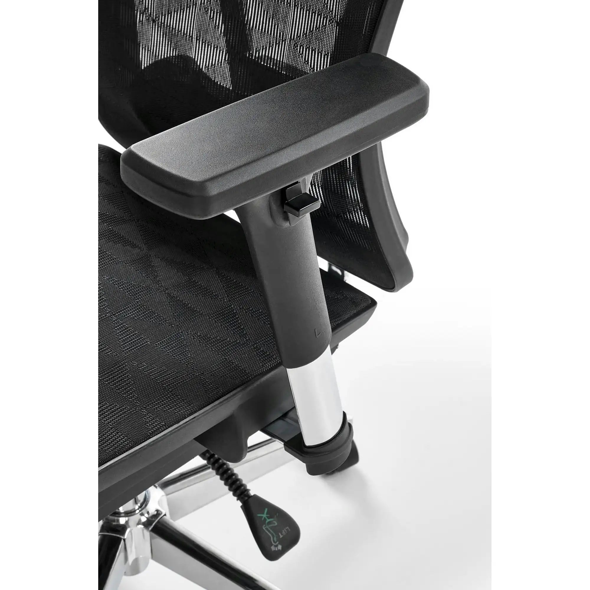 Scaun birou VIXEN, negru/crom, stofa clasica/metal, 68x65x117/125 cm