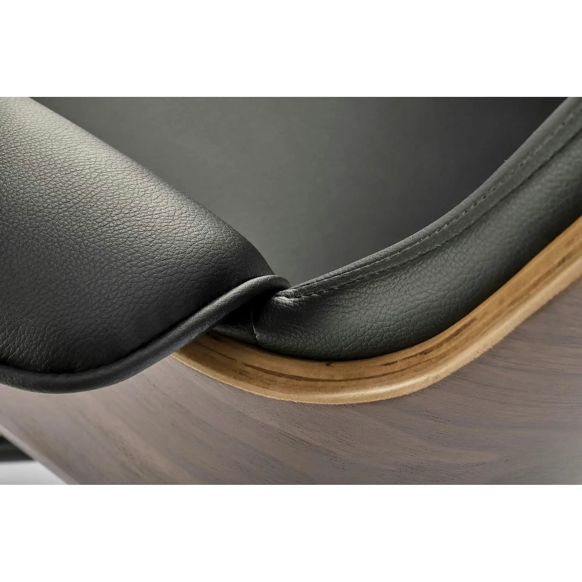 Scaun birou WEBER, negru/nuc, piele ecologica/metal, 65x65x112-122 cm