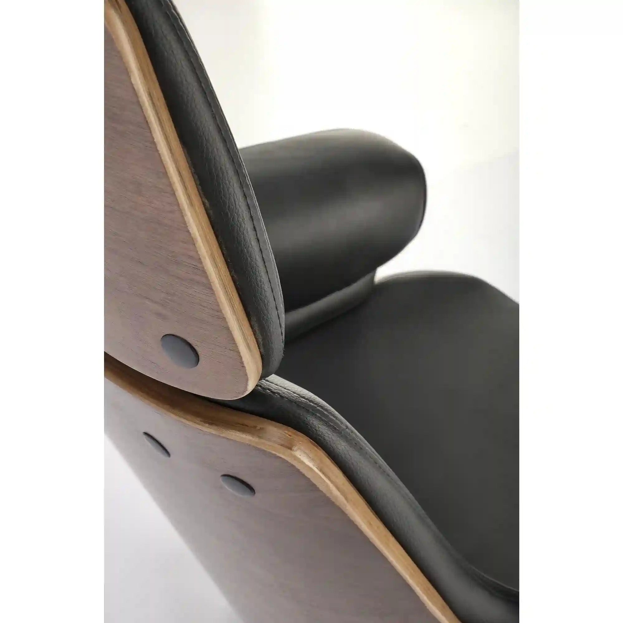 Scaun birou WEBER, negru/nuc, piele ecologica/metal, 65x65x112-122 cm