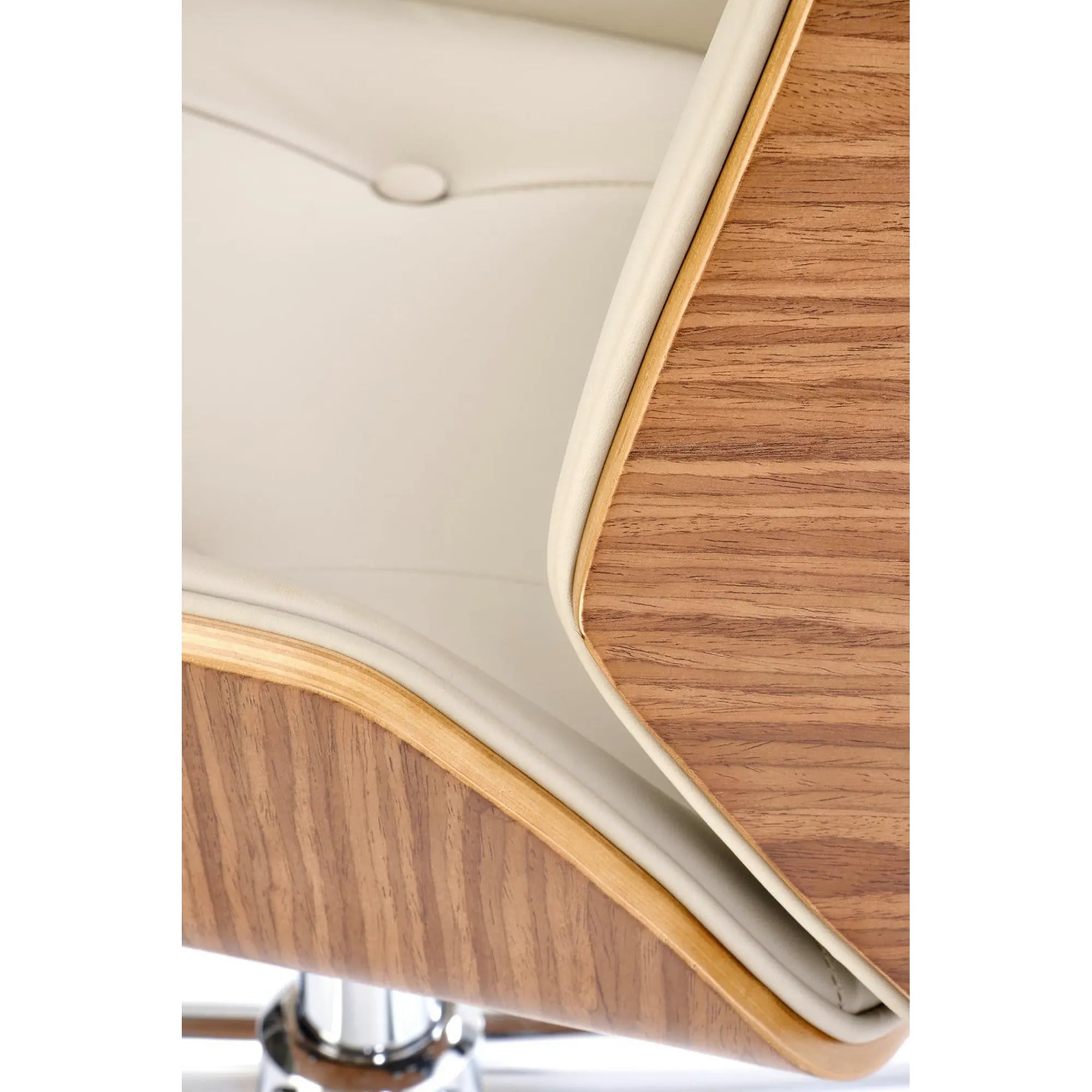 Scaun birou WEBSTER, nuc/bej, piele ecologica/placaj indoit, 60x65x114/122 cm