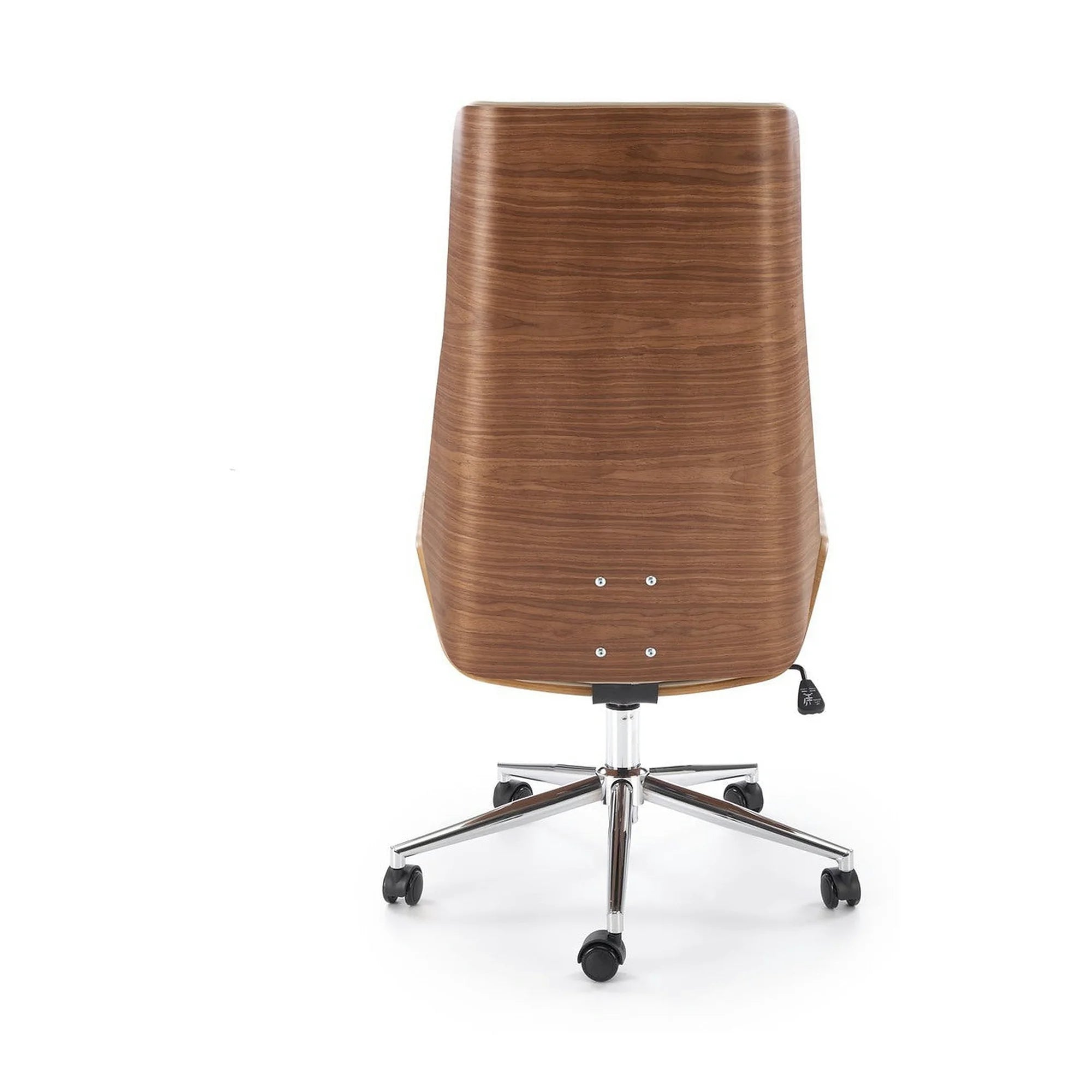 Scaun birou WEBSTER, nuc/bej, piele ecologica/placaj indoit, 60x65x114/122 cm