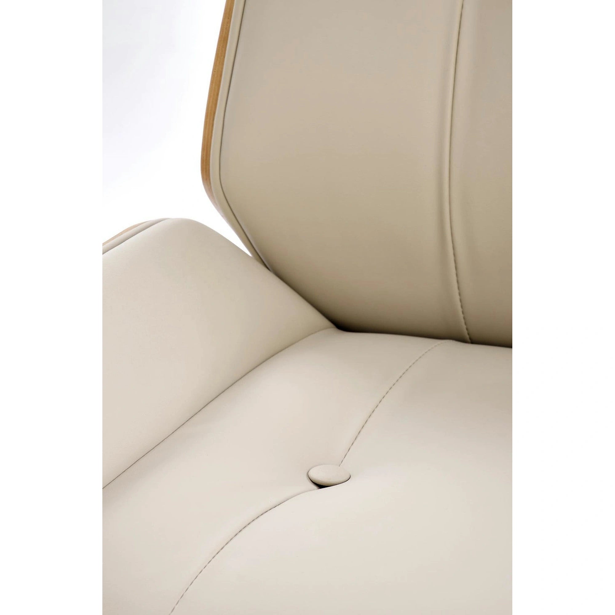 Scaun birou WEBSTER, nuc/bej, piele ecologica/placaj indoit, 60x65x114/122 cm