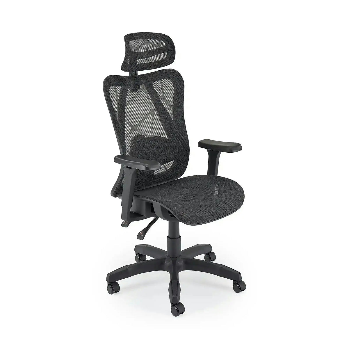 Scaun birou XERON, negru, plasa, 65x61x112/126 cm