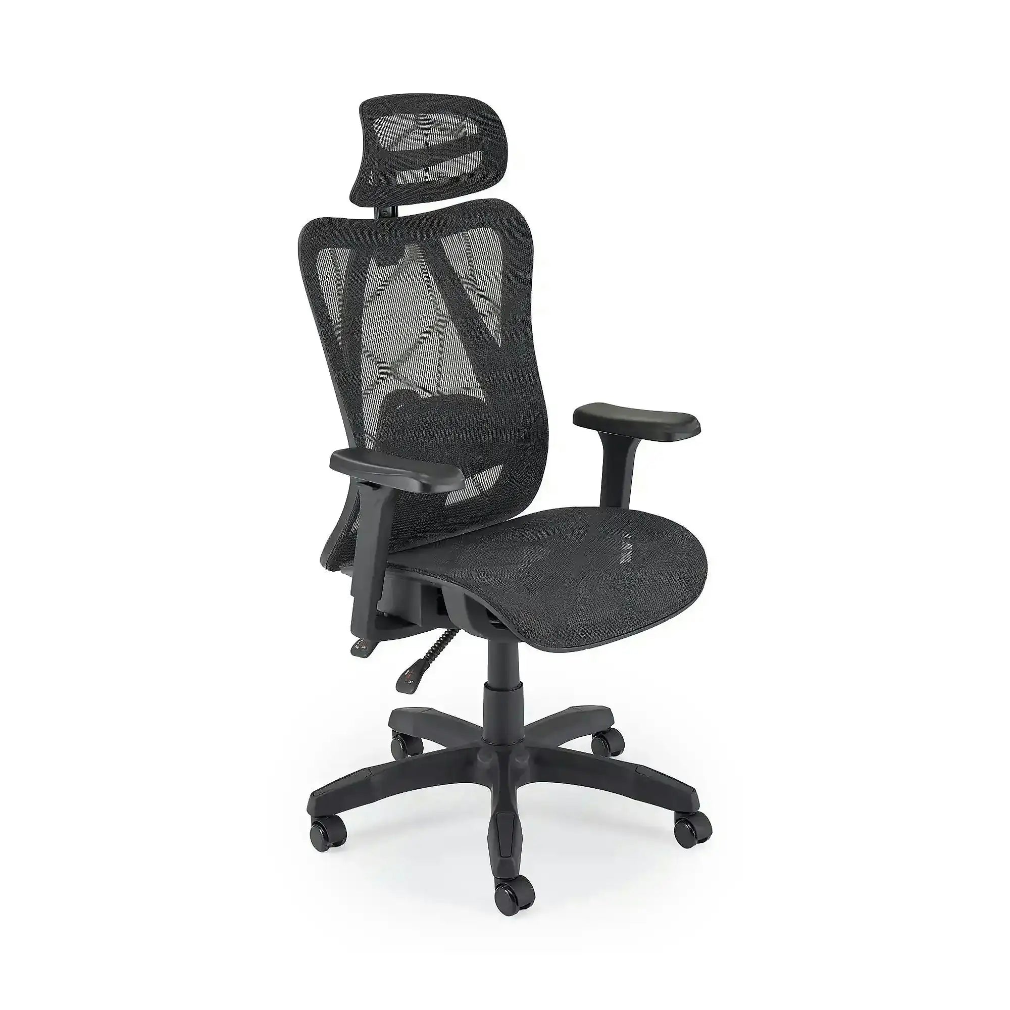 Scaun birou XERON, negru, plasa, 65x61x112/126 cm