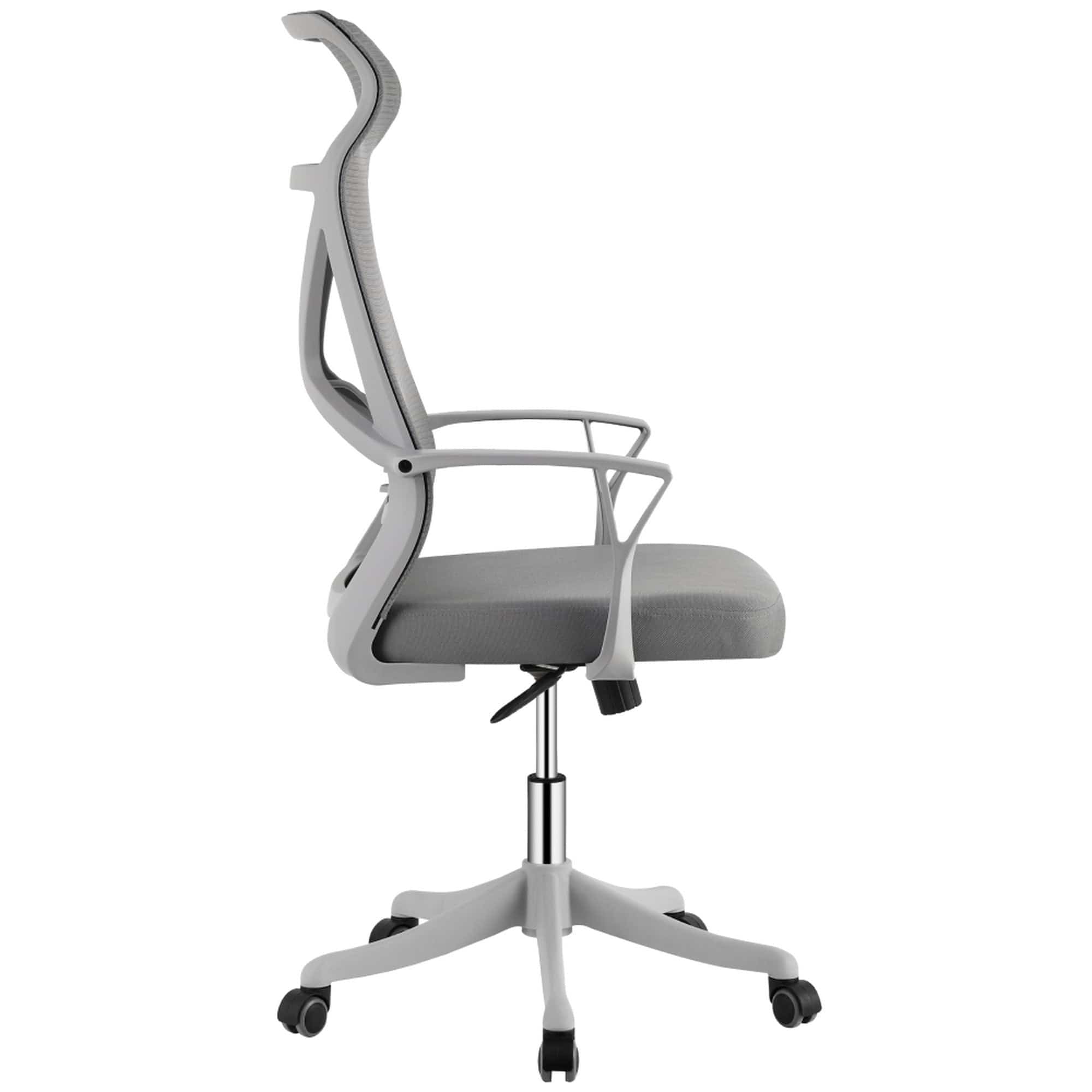 Scaun birou ZOLAN, gri, stofa clasica/plasa, 61x70x115-125 cm