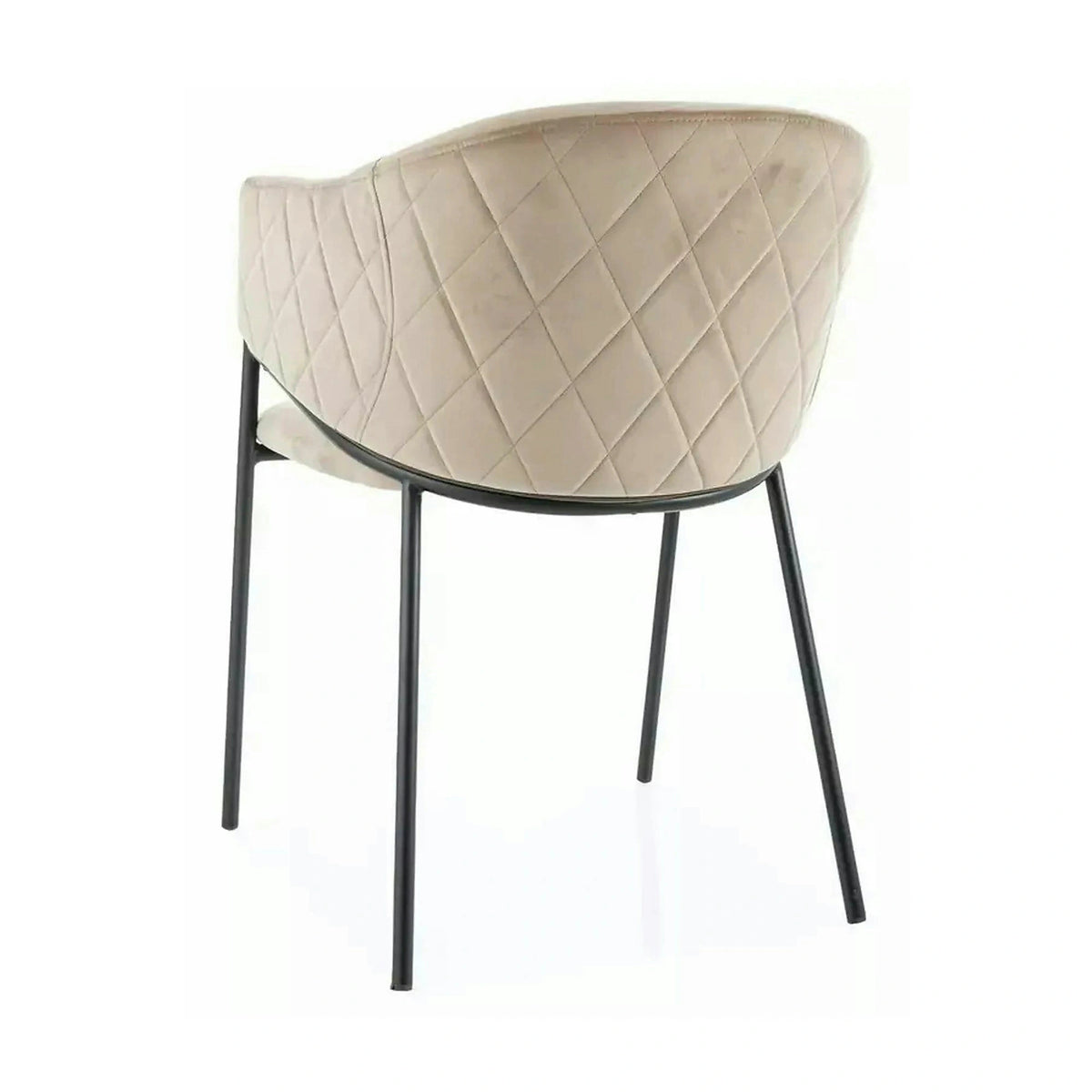 Scaun BONO, bej/negru, stofa catifelata/metal, 55x44x77 cm