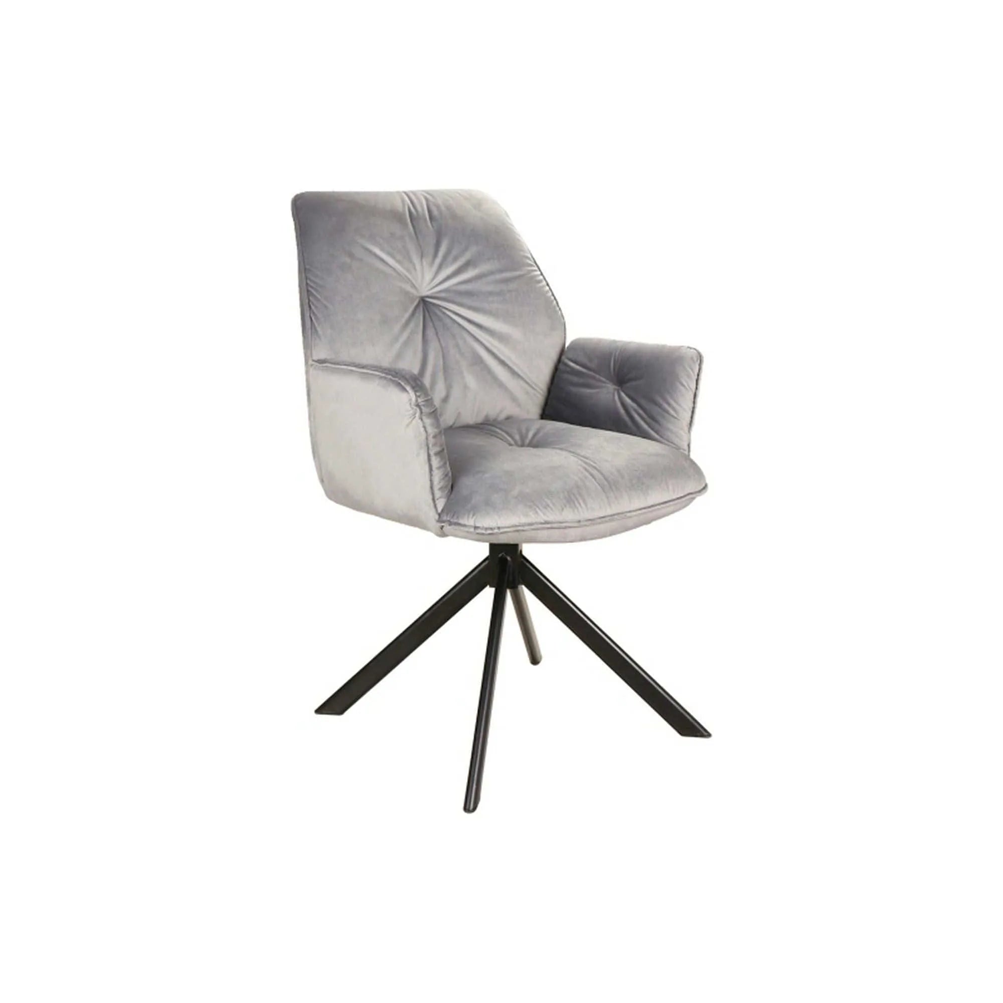 Scaun BOOGIE II, gri/negru, stofa catifelata/metal, 60x45x89 cm