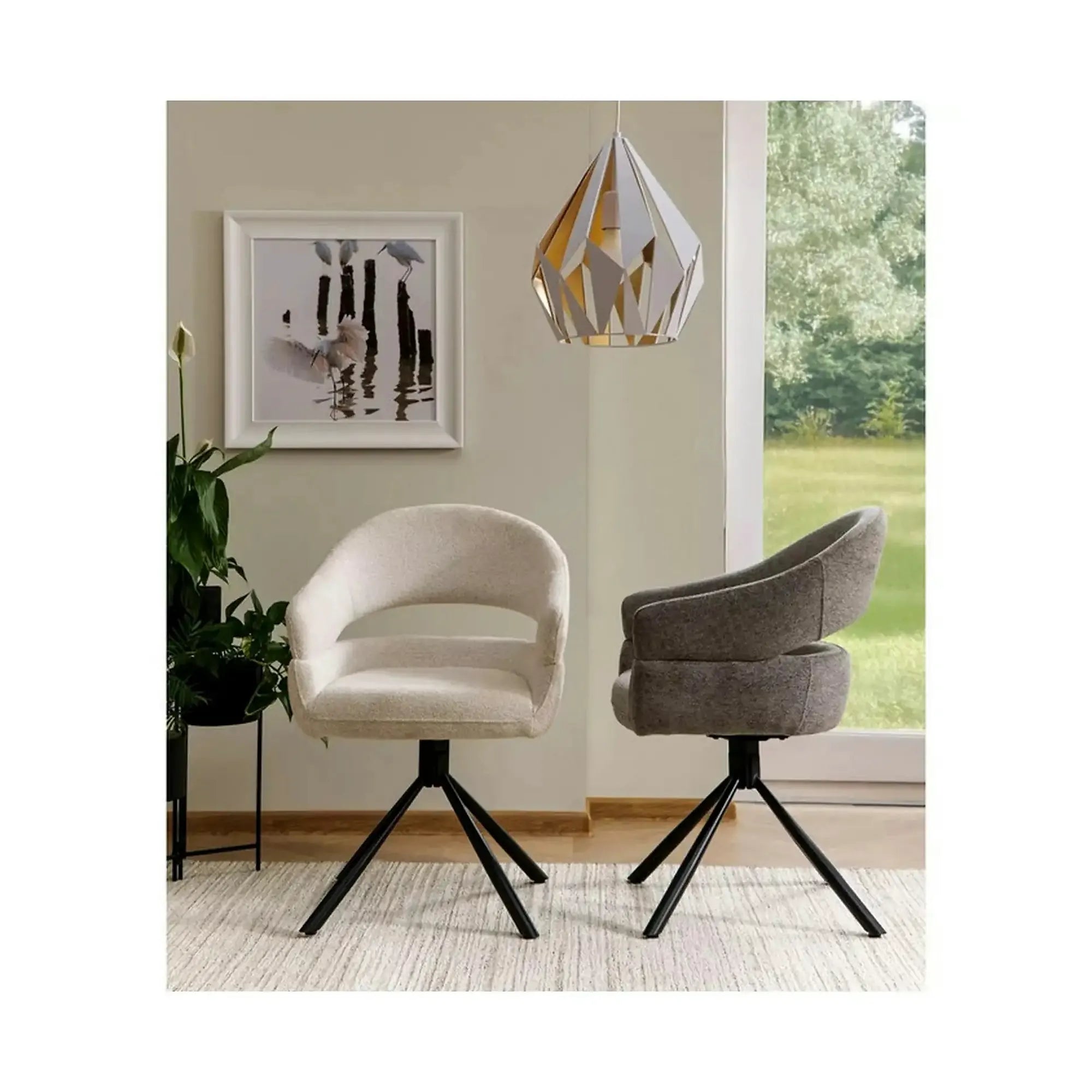 Scaun BORGO, gri deschis - Raven 07, stofa clasica/metal, 58x60x87 cm