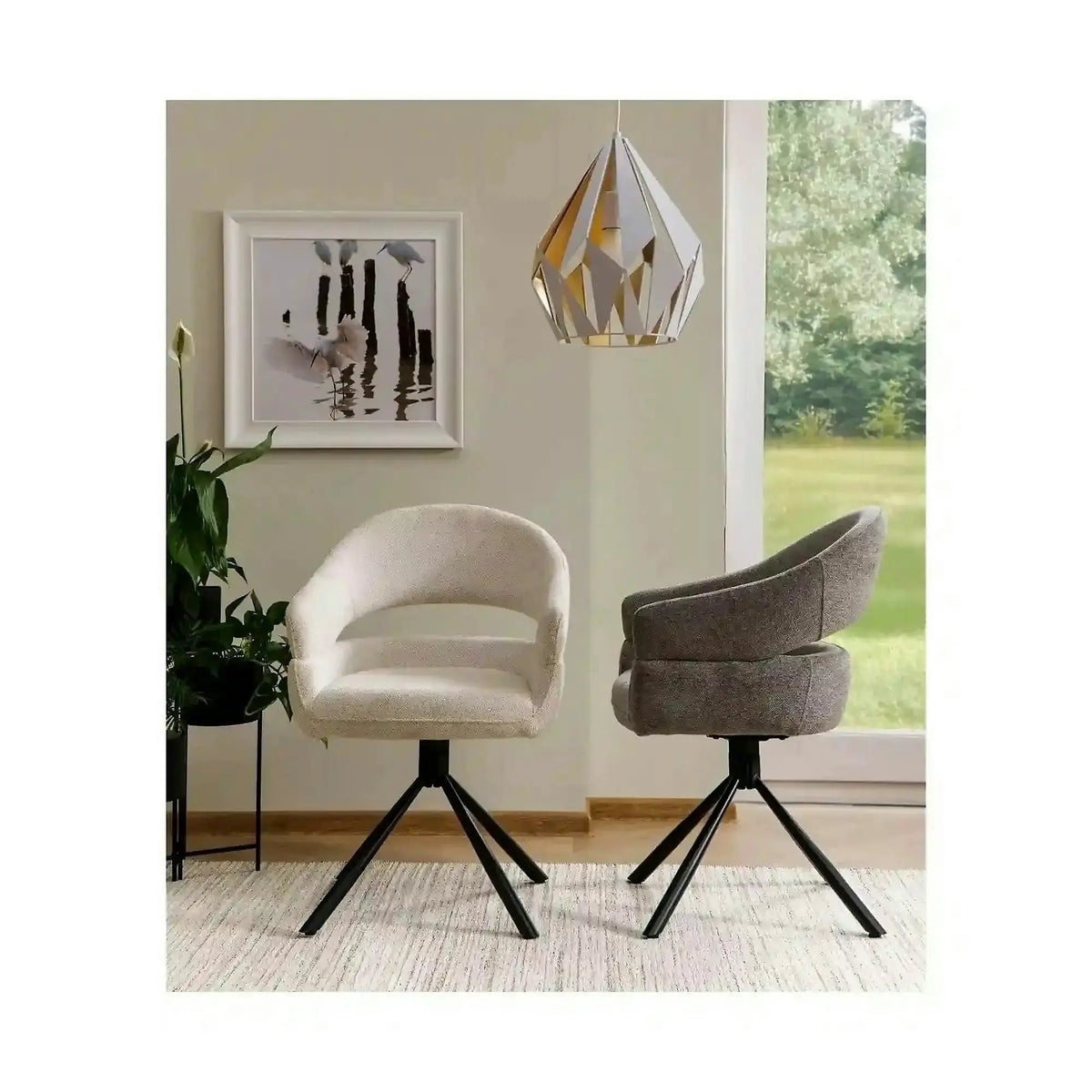 Scaun BORGO, gri - Raven 18, stofa clasica/metal, 58x45x87 cm