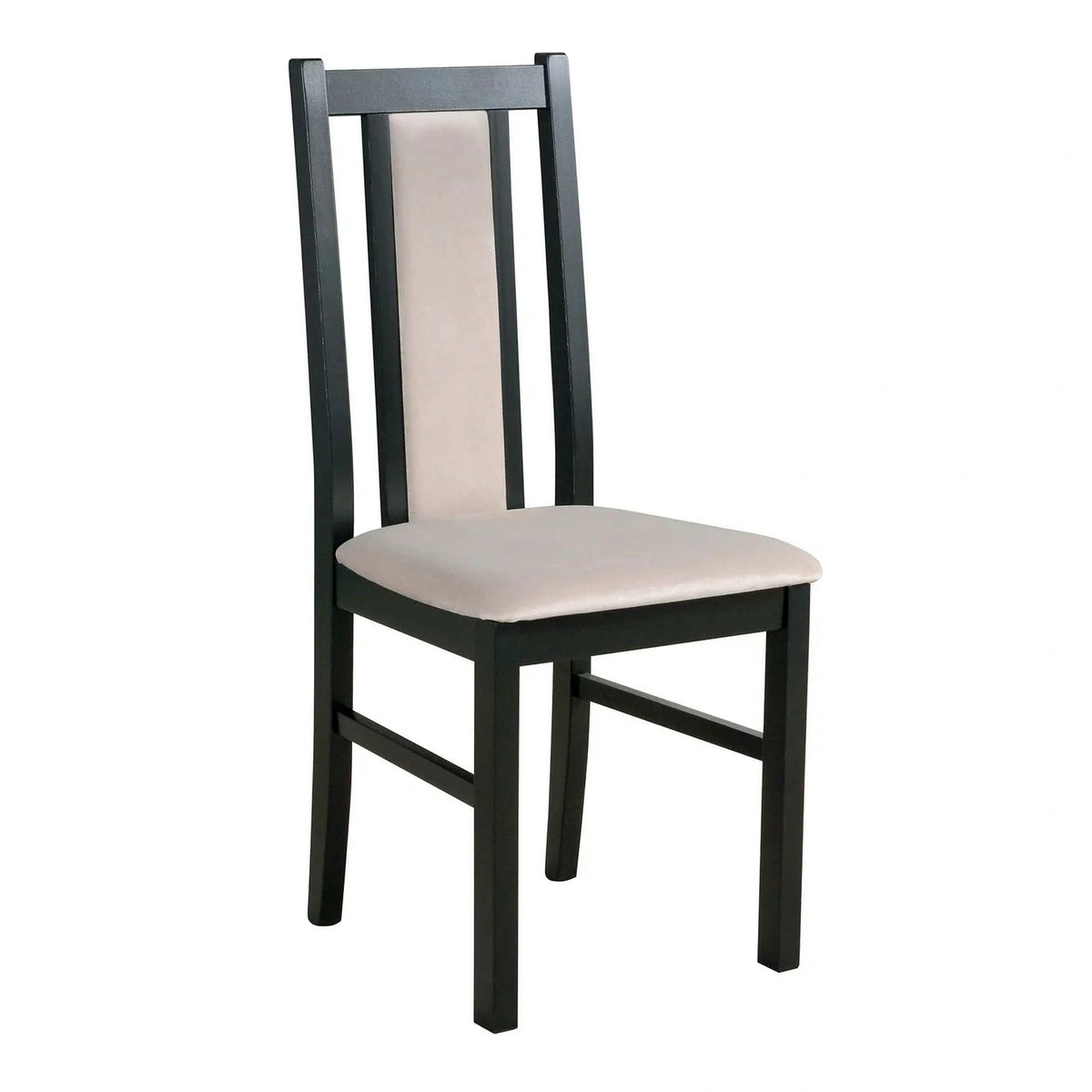 Scaun BOS 14, bej/negru, stofa clasica/lemn de fag, 43x40x94 cm