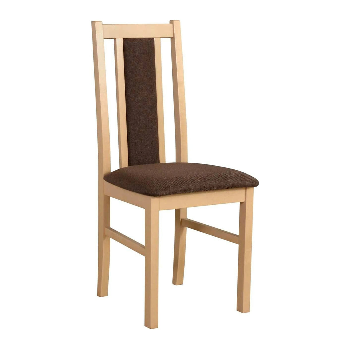 Scaun BOS 14, maro/stejar sonoma, stofa clasica/lemn de fag, 43x40x94 cm