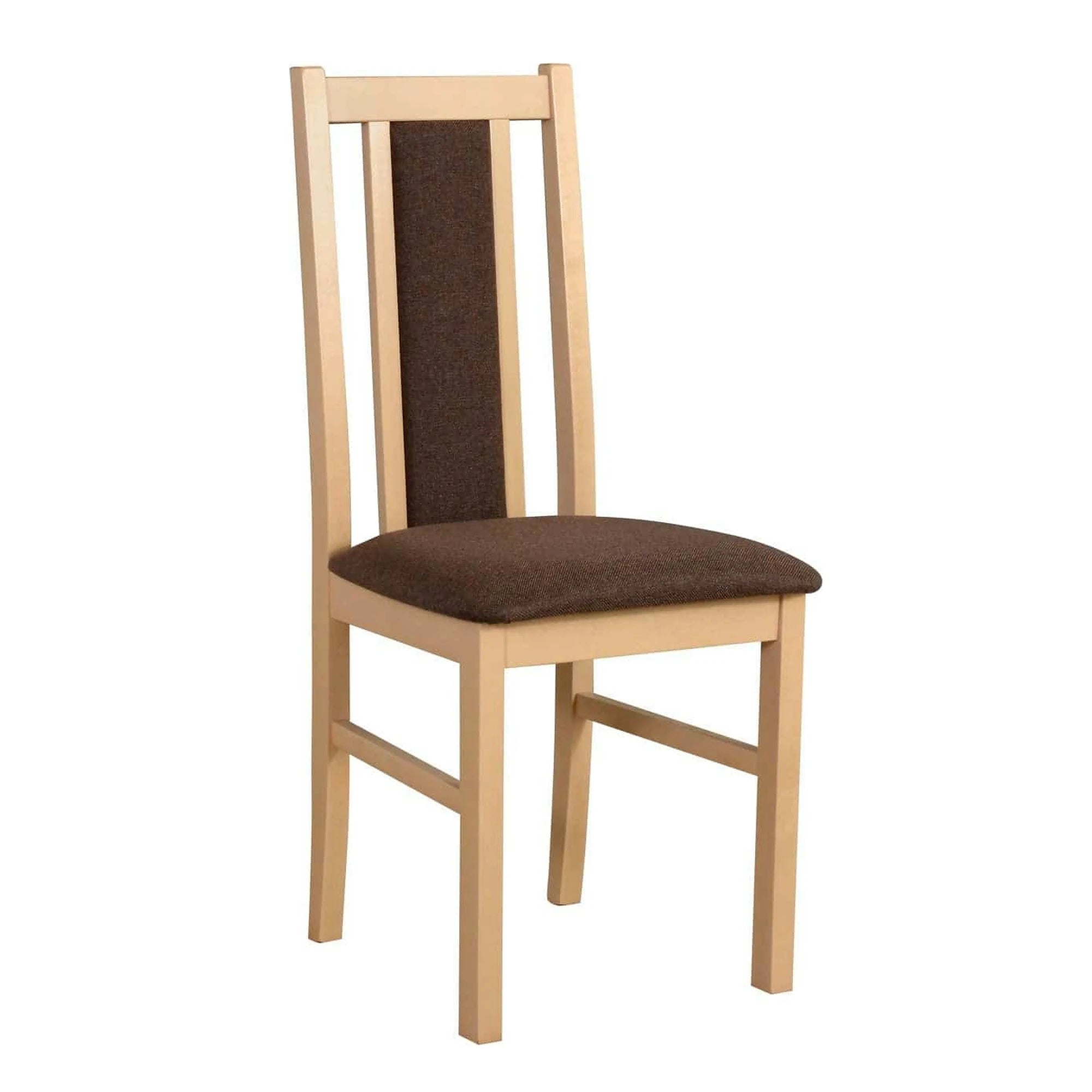 Scaun BOS 14, maro/stejar sonoma, stofa clasica/lemn de fag, 43x40x94 cm