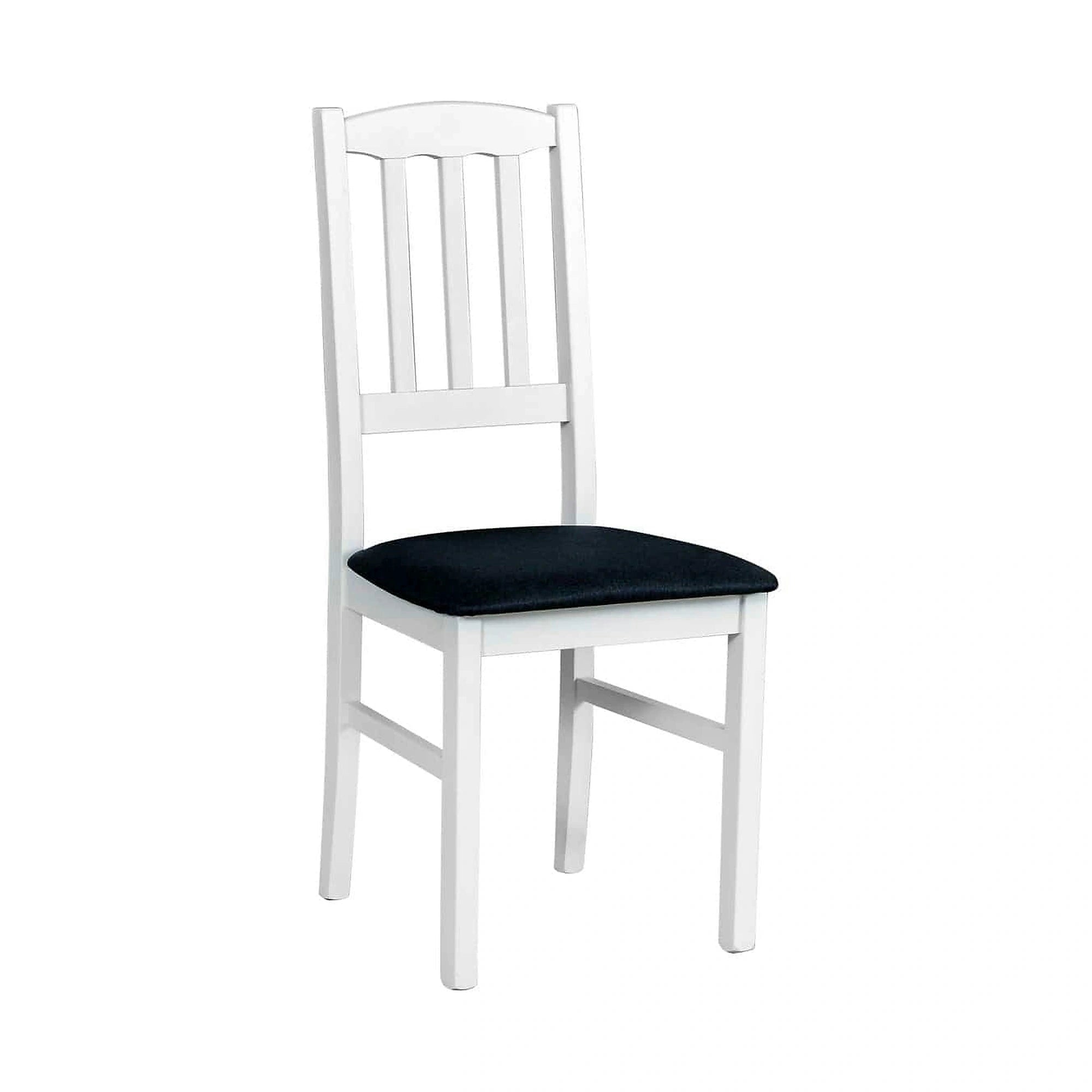 Scaun BOS 3, negru/alb, stofa clasica/lemn de fag, 43x40x90 cm