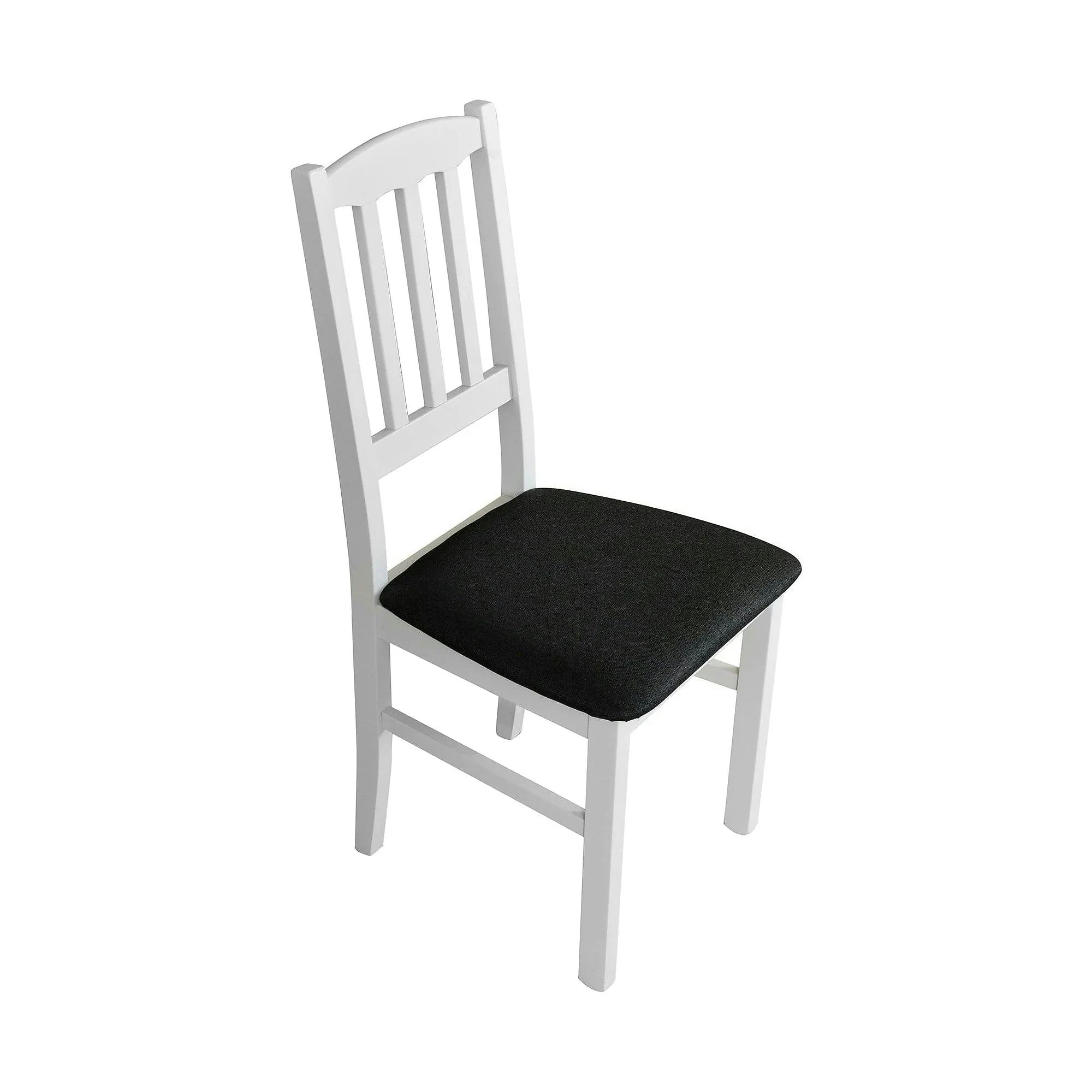Scaun BOS 3, negru/alb, stofa clasica/lemn de fag, 43x40x90 cm