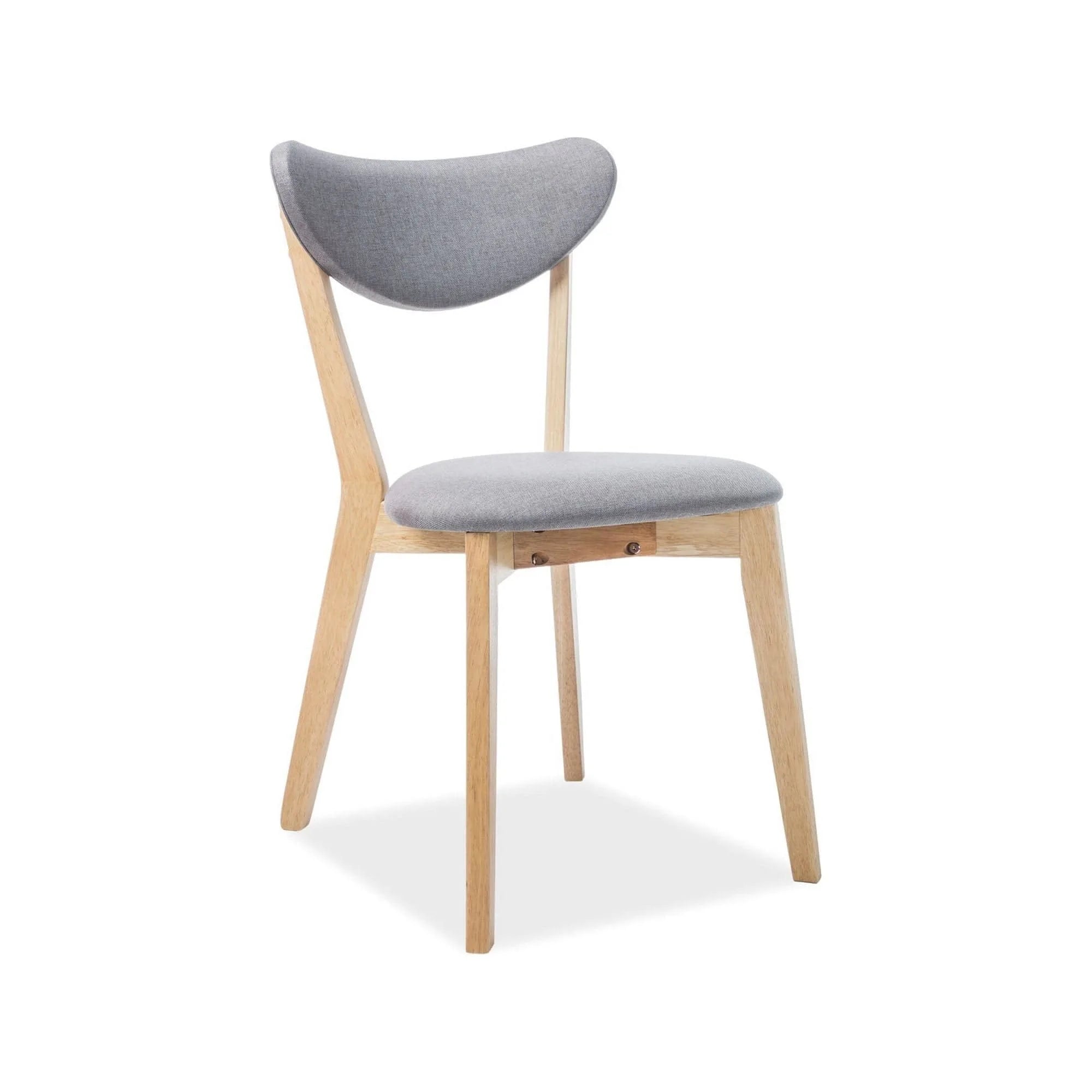 Scaun BRANDO, gri/stejar, stofa/lemn, 45x40x76 cm