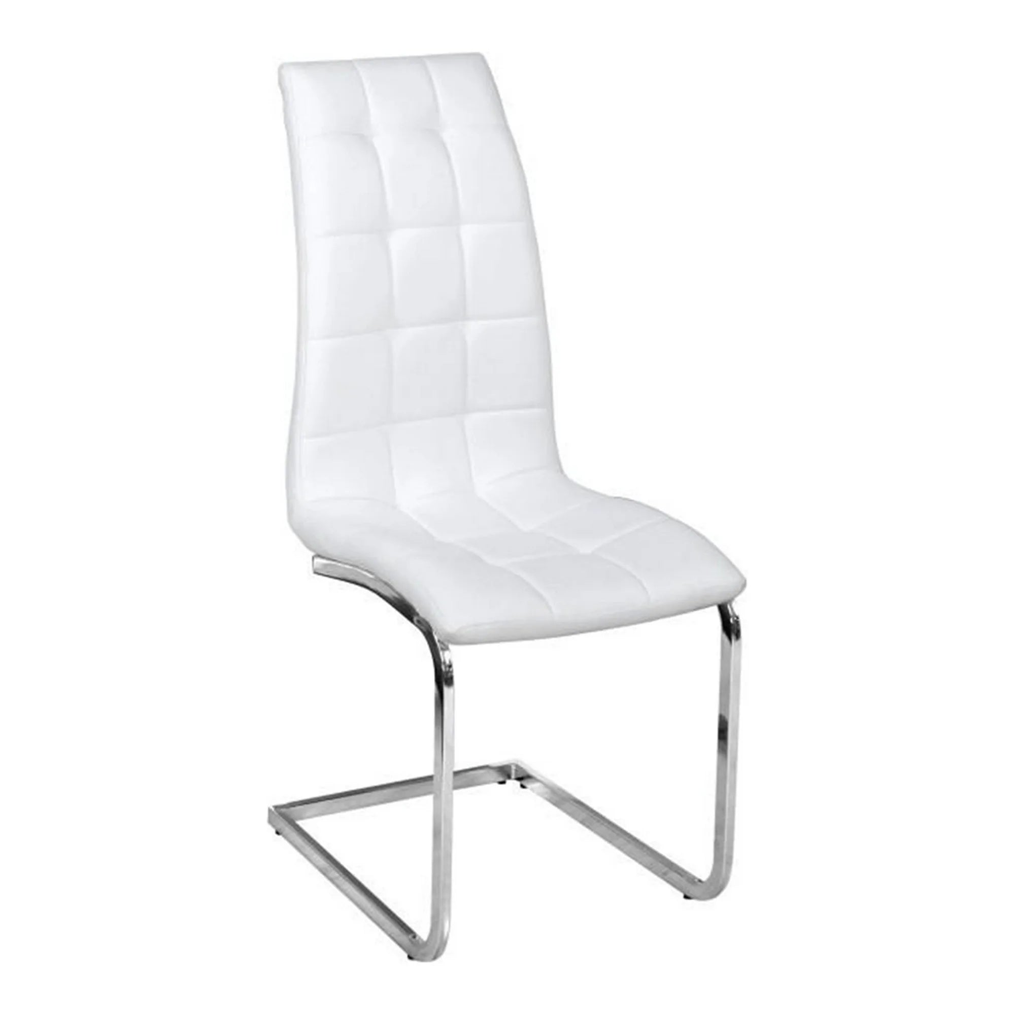 Scaun bucatarie DULCIA, alb/crom, piele ecologica/metal, 40x58x103 cm