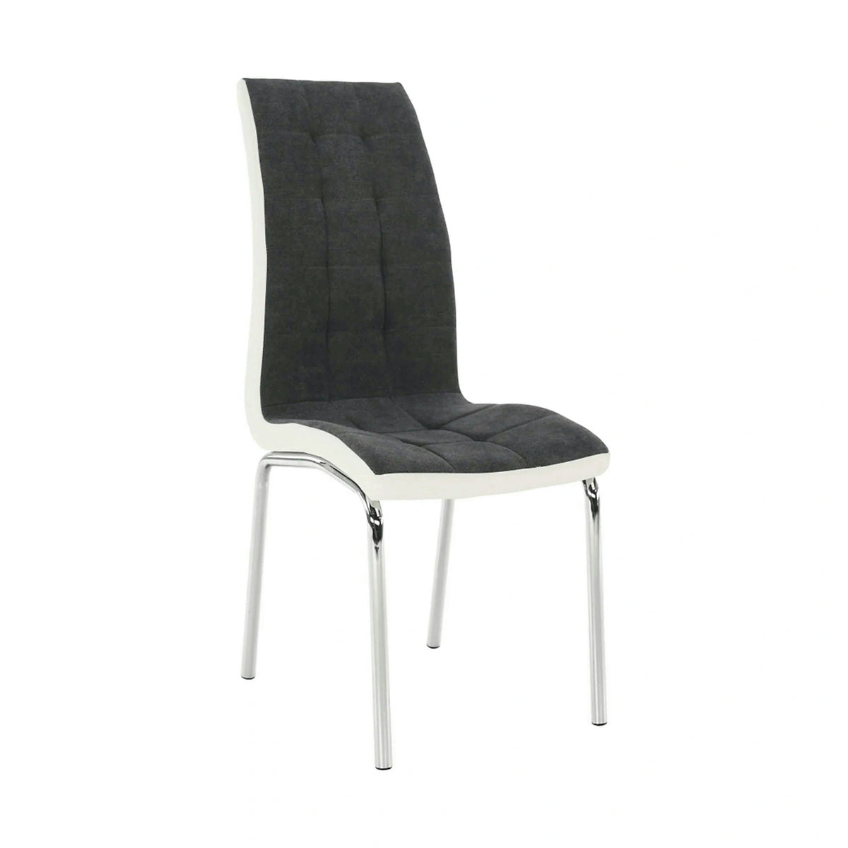 Scaun bucatarie GERDA NEW, gri inchis/alb, piele ecologica/metal, 42x58x103 cm