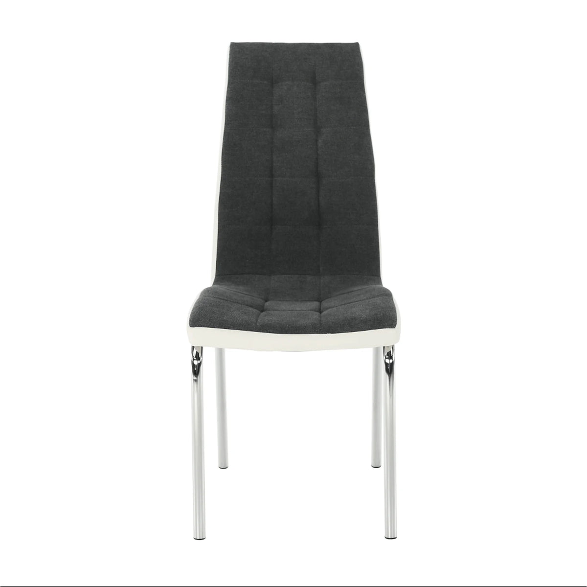 Scaun bucatarie GERDA NEW, gri inchis/alb, piele ecologica/metal, 42x58x103 cm