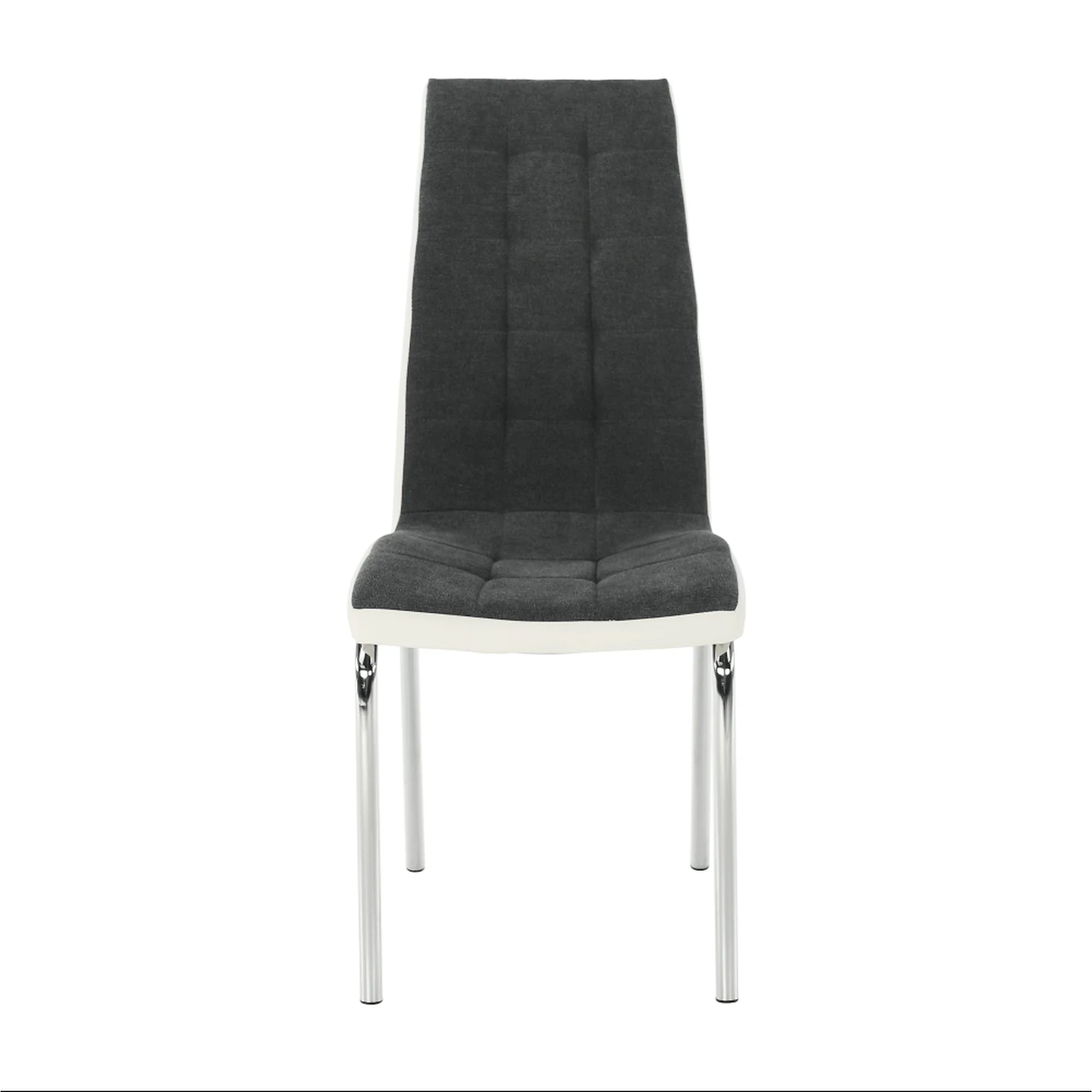 Scaun bucatarie GERDA NEW, gri inchis/alb, piele ecologica/metal, 42x58x103 cm