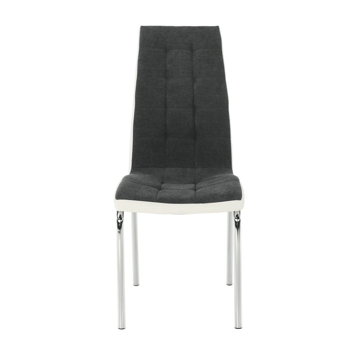 Scaun bucatarie GERDA NEW, gri inchis/alb, piele ecologica/metal, 42x58x103 cm