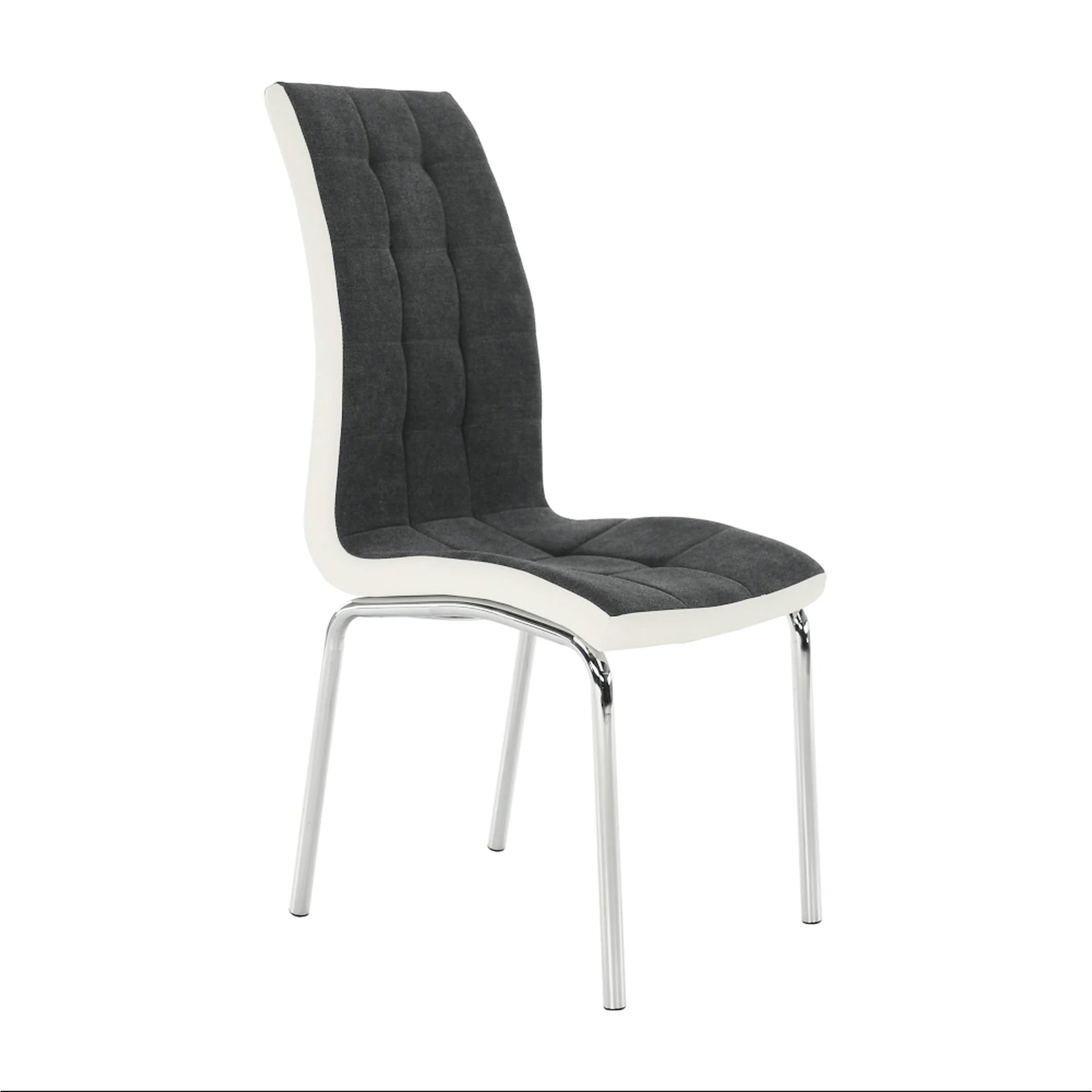 Scaun bucatarie GERDA NEW, gri inchis/alb, piele ecologica/metal, 42x58x103 cm