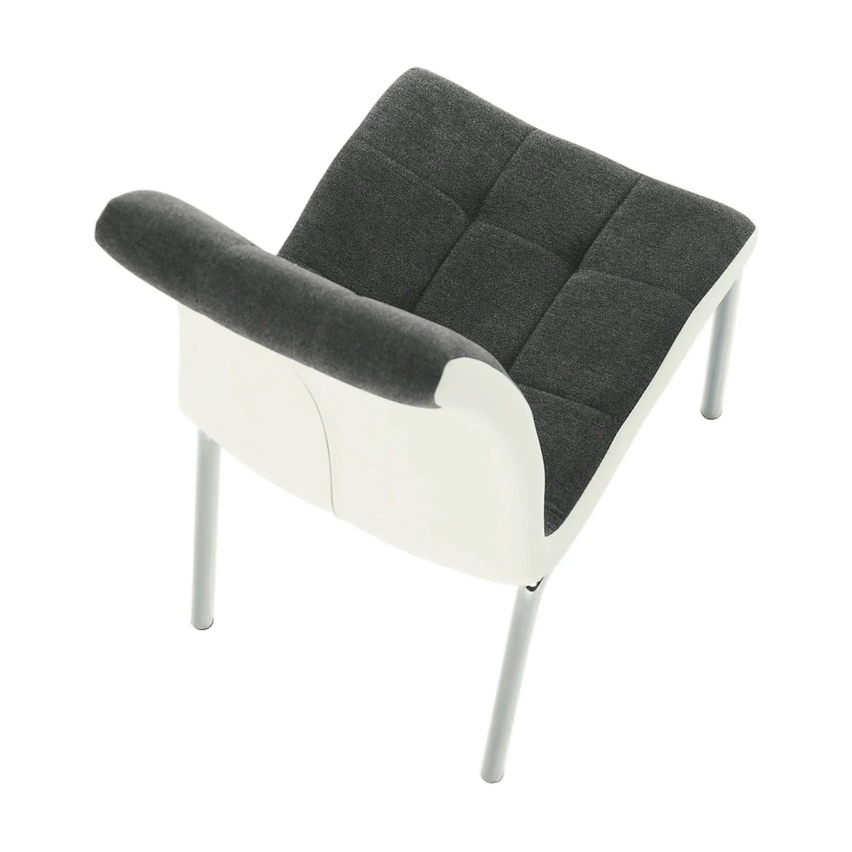 Scaun bucatarie GERDA NEW, gri inchis/alb, piele ecologica/metal, 42x58x103 cm