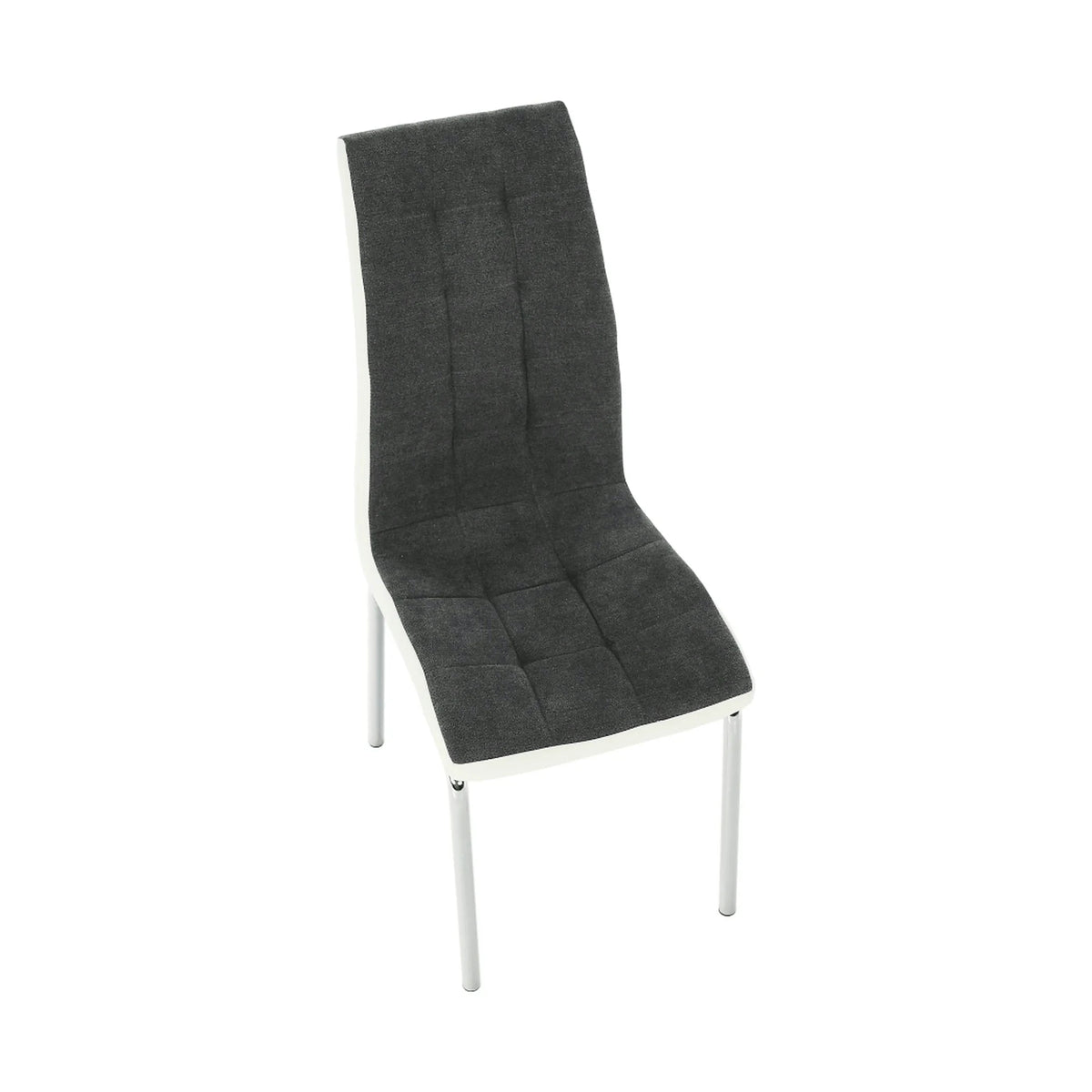 Scaun bucatarie GERDA NEW, gri inchis/alb, piele ecologica/metal, 42x58x103 cm